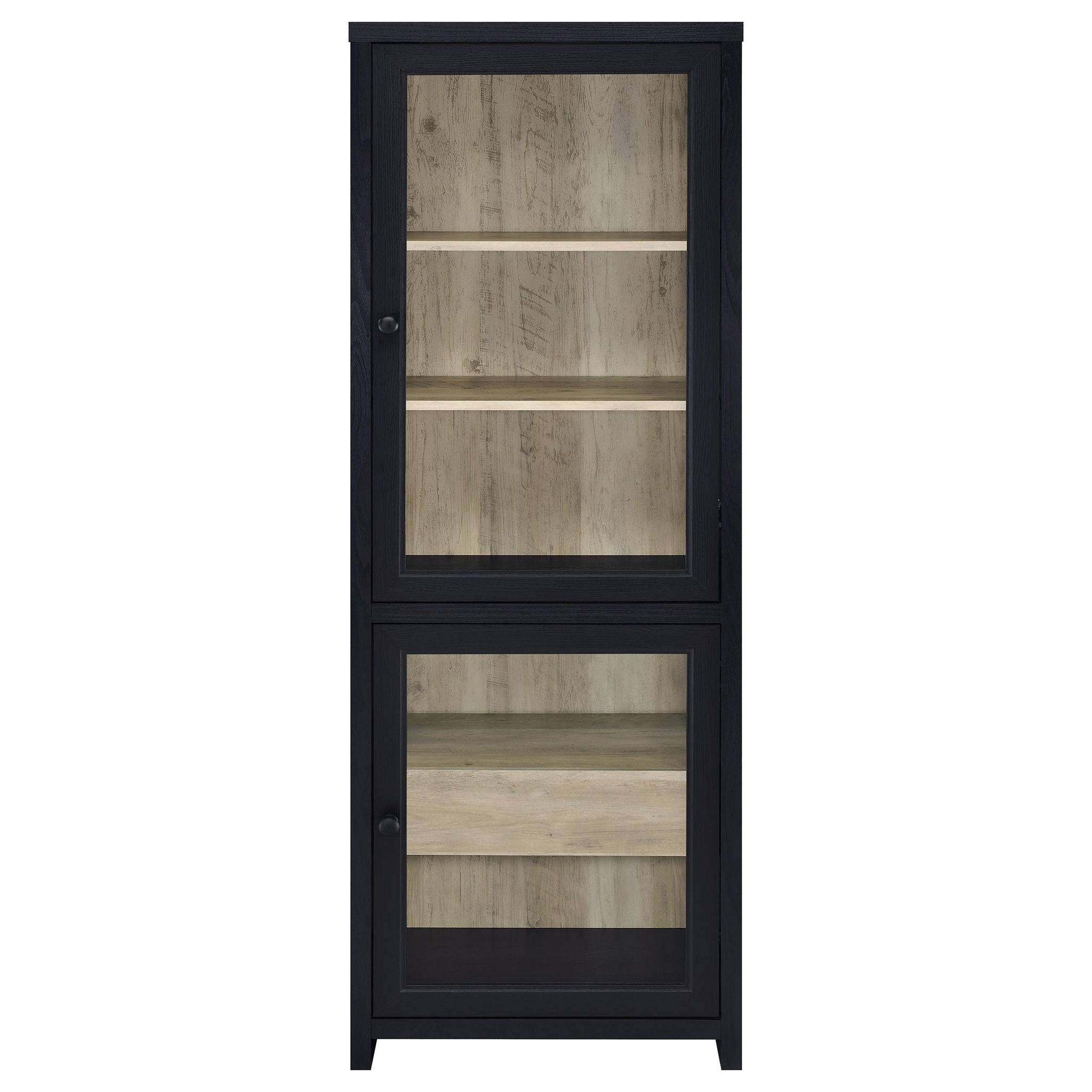 Denison 67-inch 2-door Media Tower Storage Cabinet Black