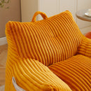 Giant Plush Bean Bag Chair With Armrests And Footstool