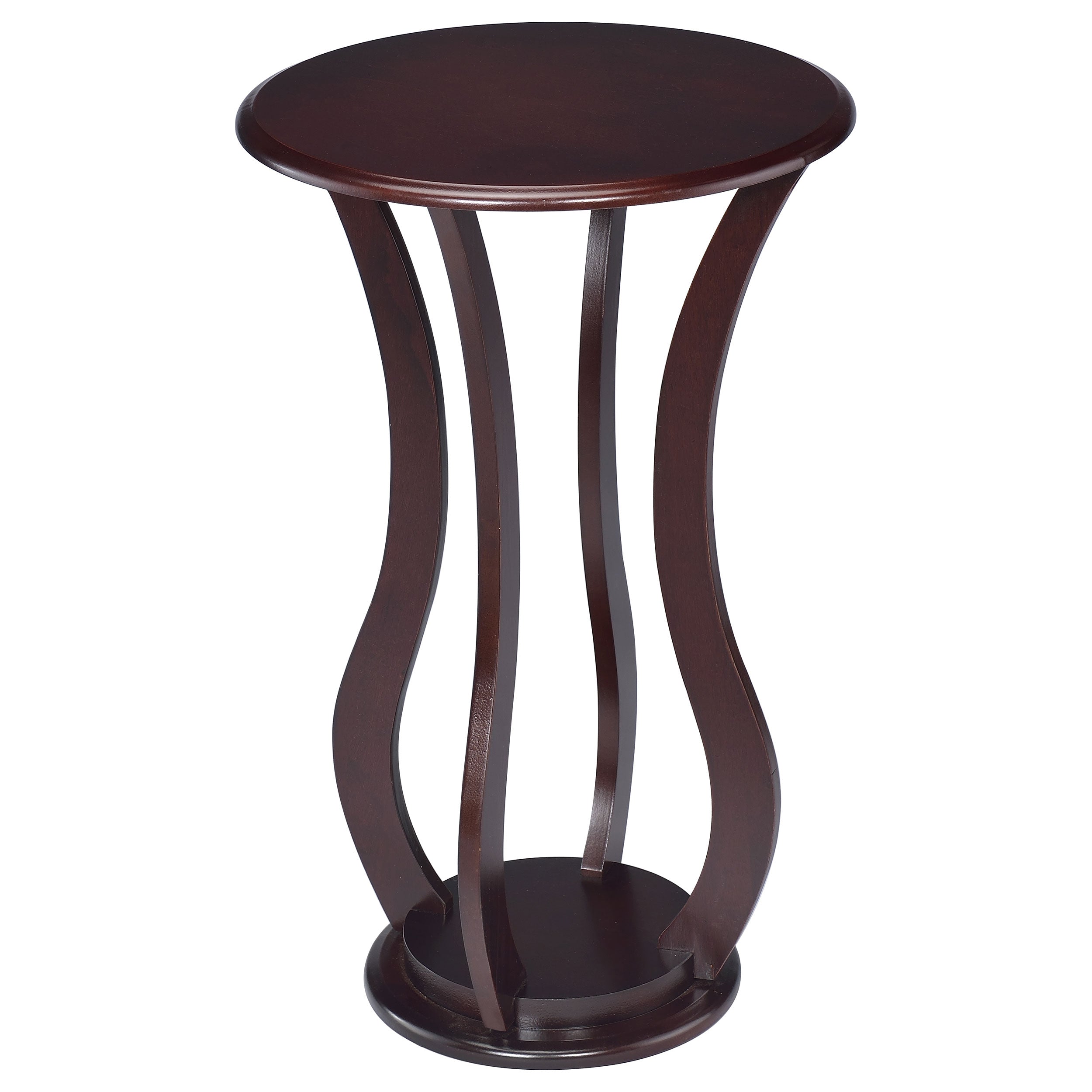 Elton Round Wood Top Accent Plant Stand Cherry — view 1