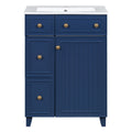 Transitional Style Bathroom Vanity Cabinet With Ceramic Sink