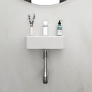 Ceramic Rectangle Wall Mount Bathroom Sink With Single Faucet Hole