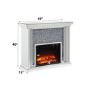 Noralie - Fireplace - Mirrored & Faux Diamonds - 40" - Atlantic Fine Furniture Inc