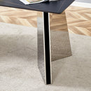 Modern Marble Patterned Dining Table With Stainless Steel Butterfly Legs