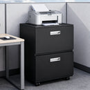 Office Furniture Copier Cabinet 2 Door Steel Copier Stand Mobile Pedestal File Printer Stand - Black