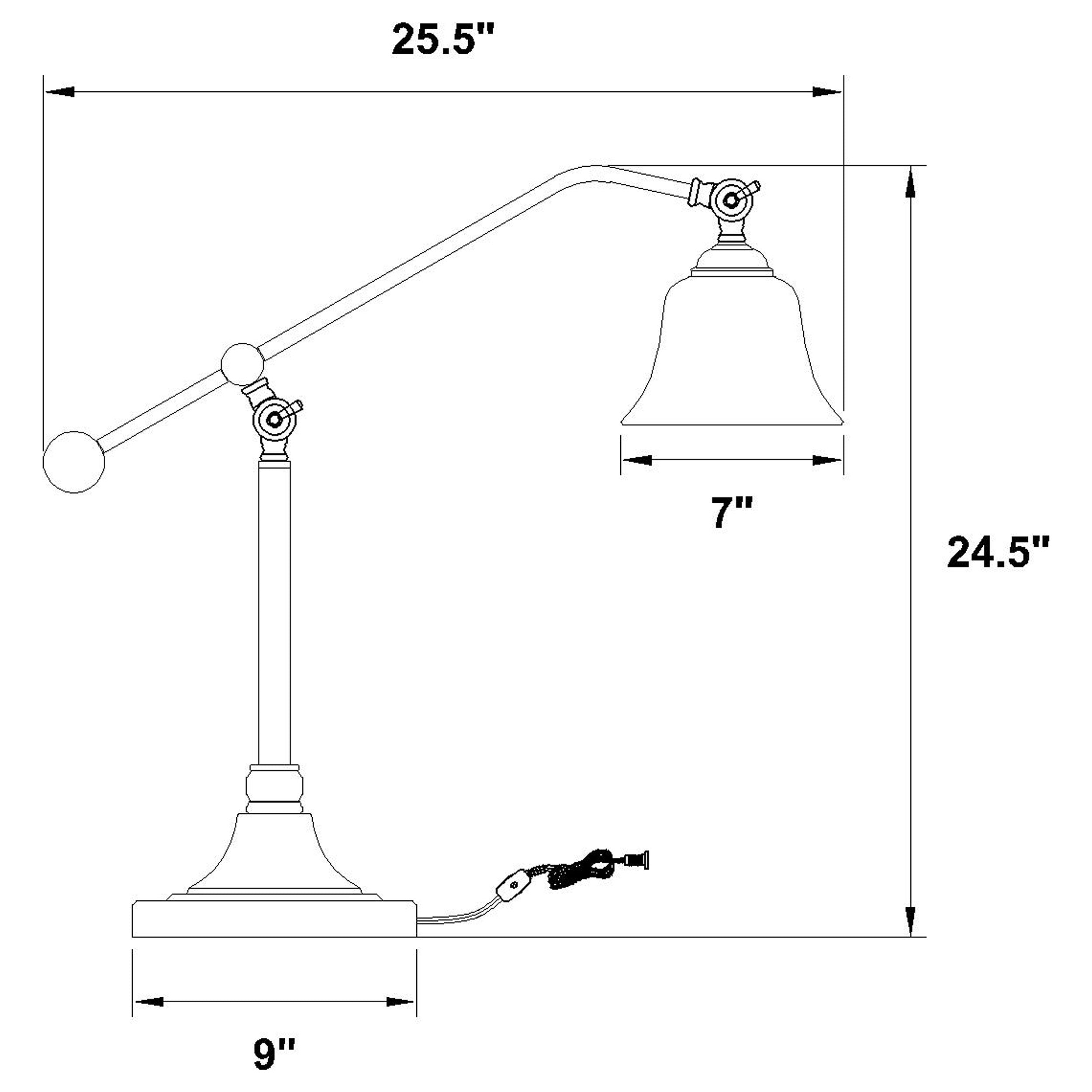 Eduardo 25-inch Bell Down Bridge Table Lamp Dark Bronze — view 3