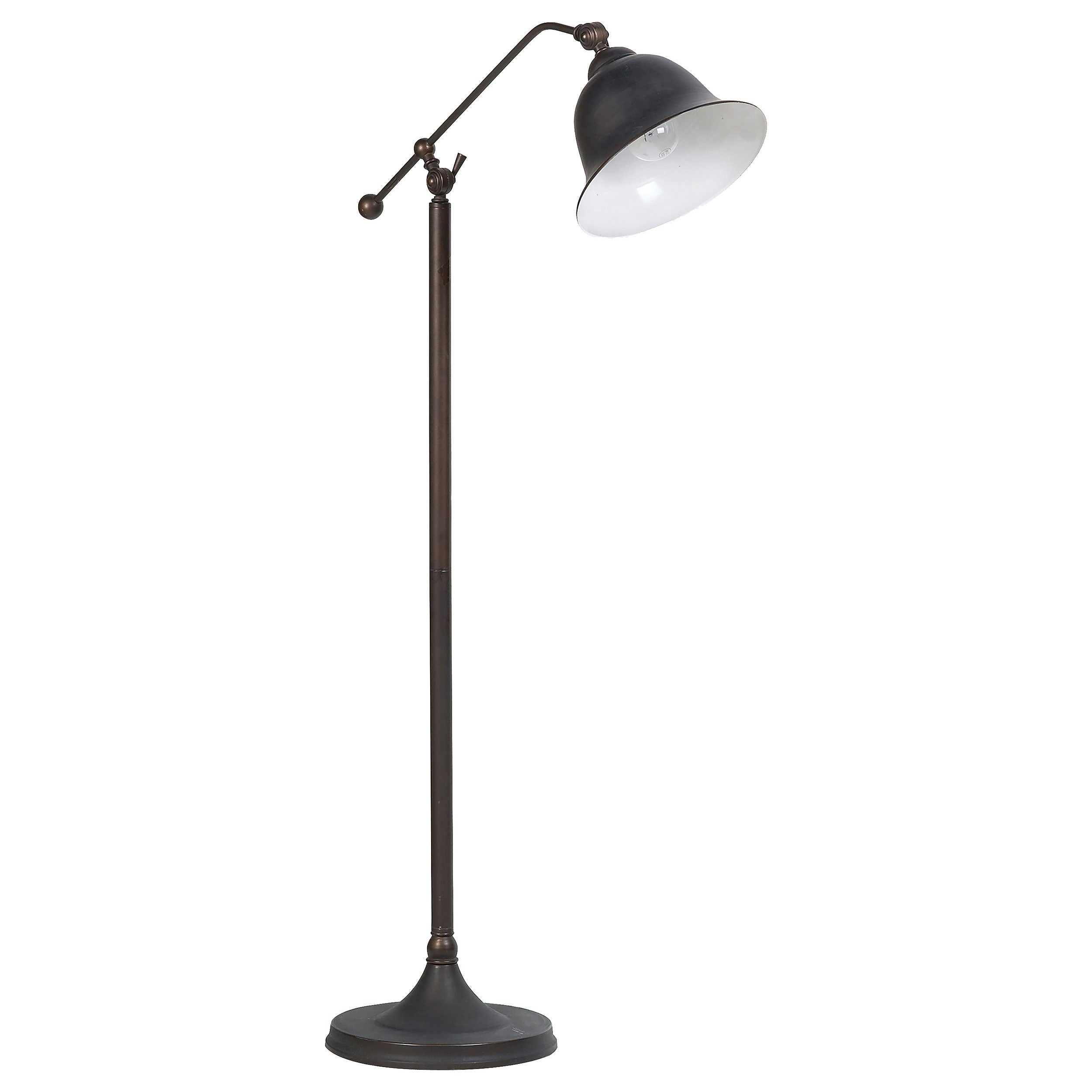Eduardo 54-inch Bell Down Bridge Floor Lamp Dark Bronze — view 1