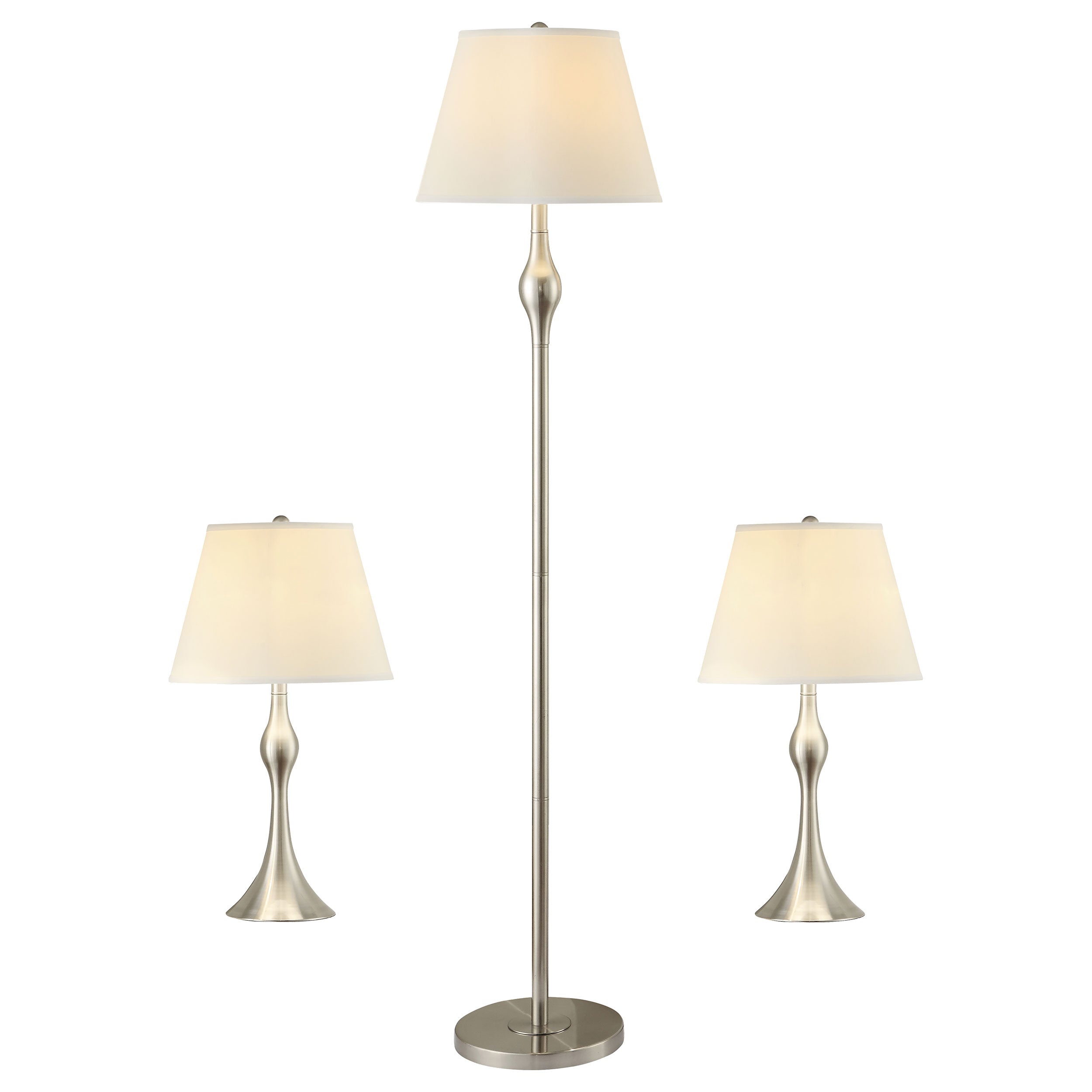 Griffin 3-piece Floor and Table Lamp Set Brushed Nickel — view 1
