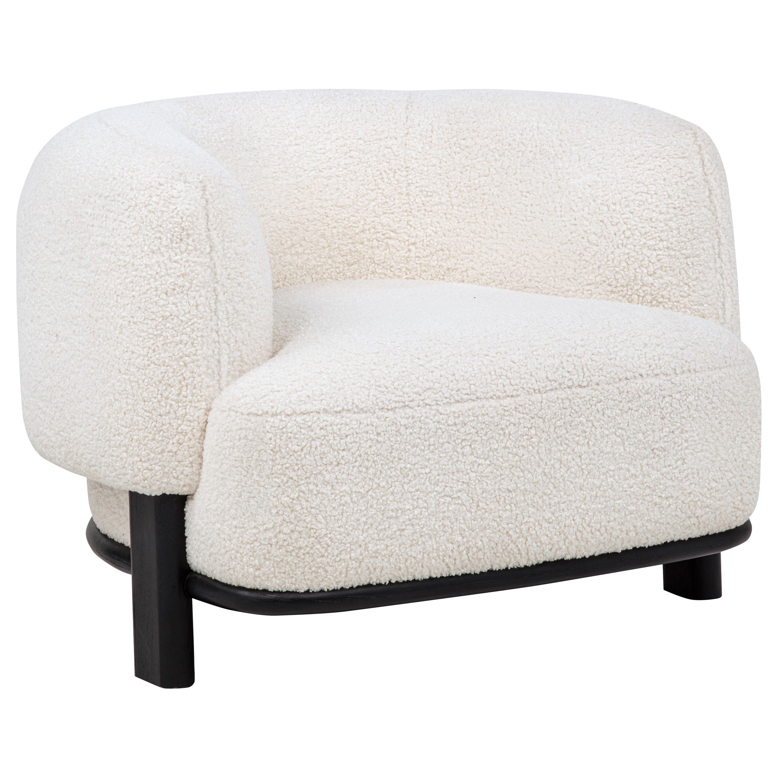 Lawler Upholstered Barrel Back Accent Chair Ivory and Black — view 1