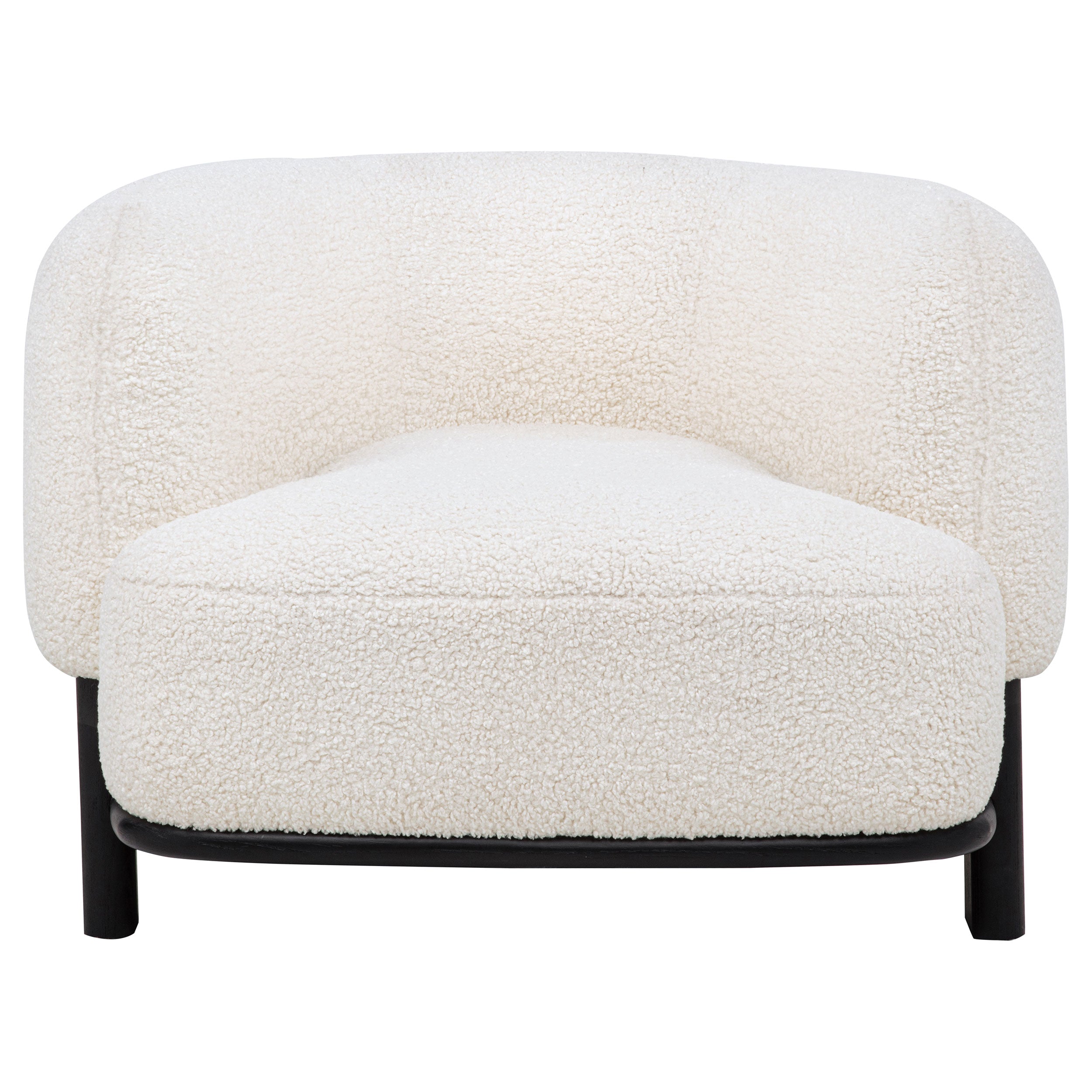 Lawler Upholstered Barrel Back Accent Chair Ivory and Black — view 3