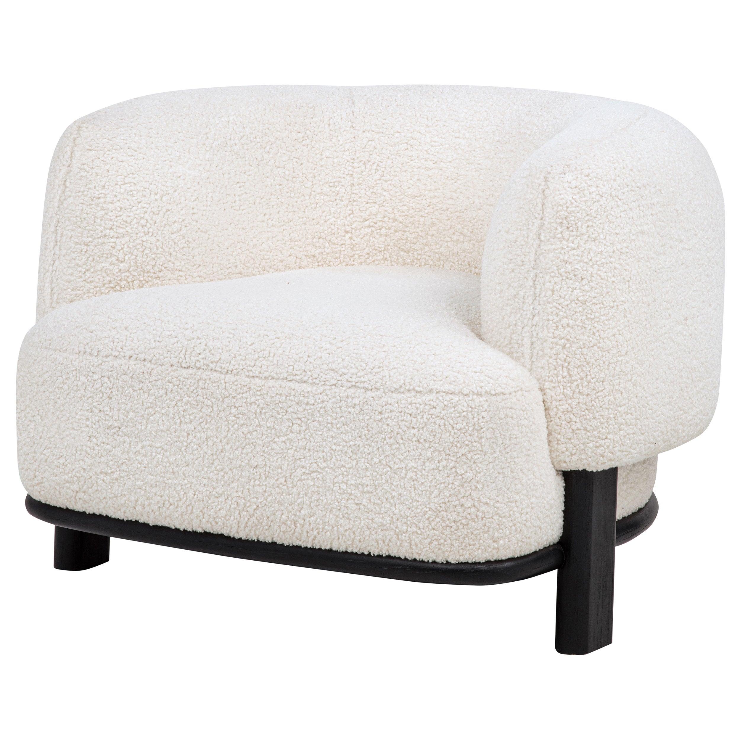 Lawler Upholstered Barrel Back Accent Chair Ivory and Black — view 4