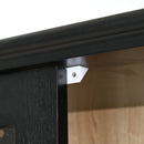 Vintage Display Cabinet With Double Glass Doors, Traditional Style For Collectibles, Ash Wood Veneer, 73.25" Tall - Black / Natural