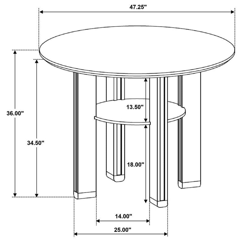 Ottowa - Round Counter Height Dining Table - Brown