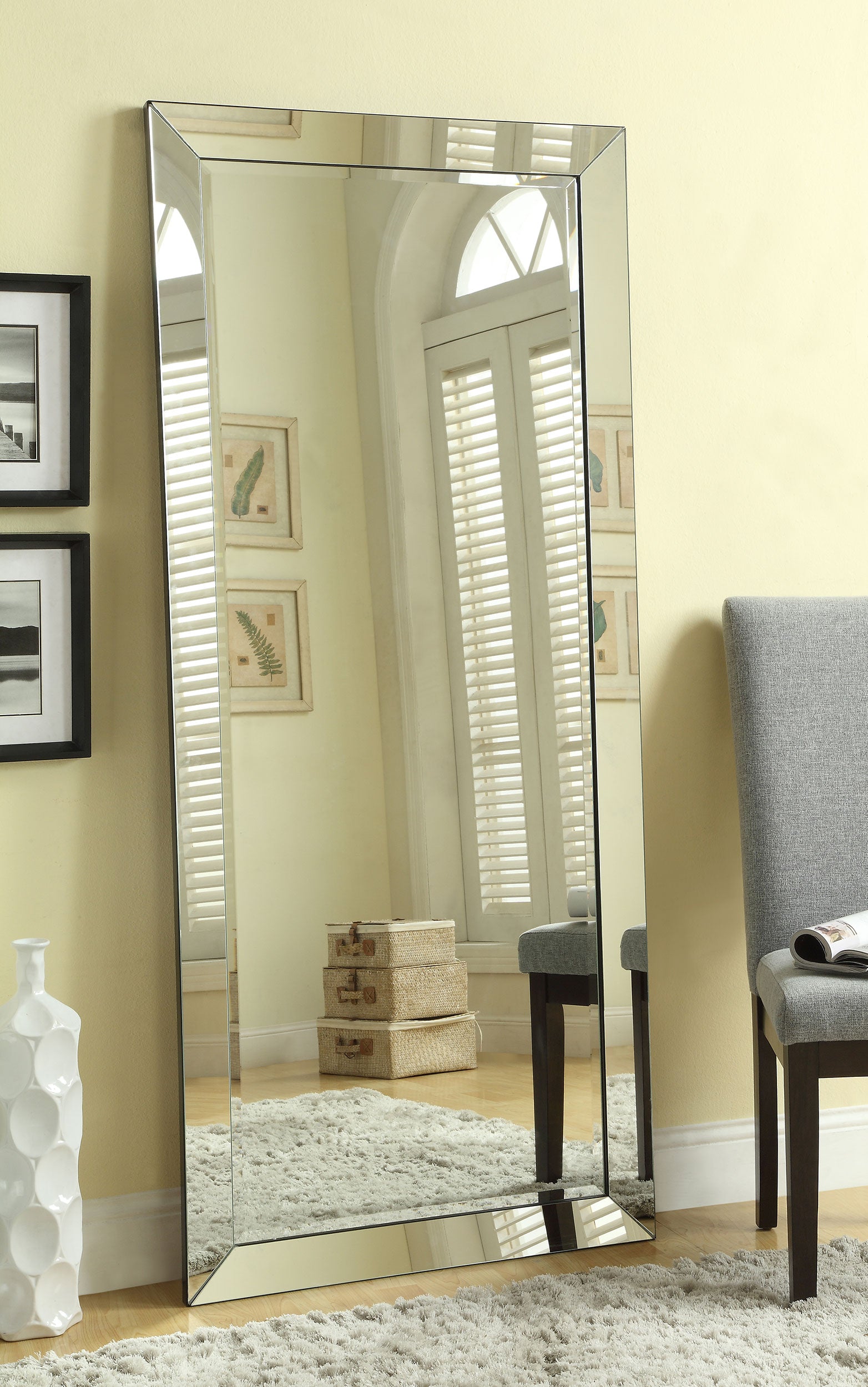Barnett 30 x 70 Inch Full Length Floor or Wall Mirror Silver — view 2