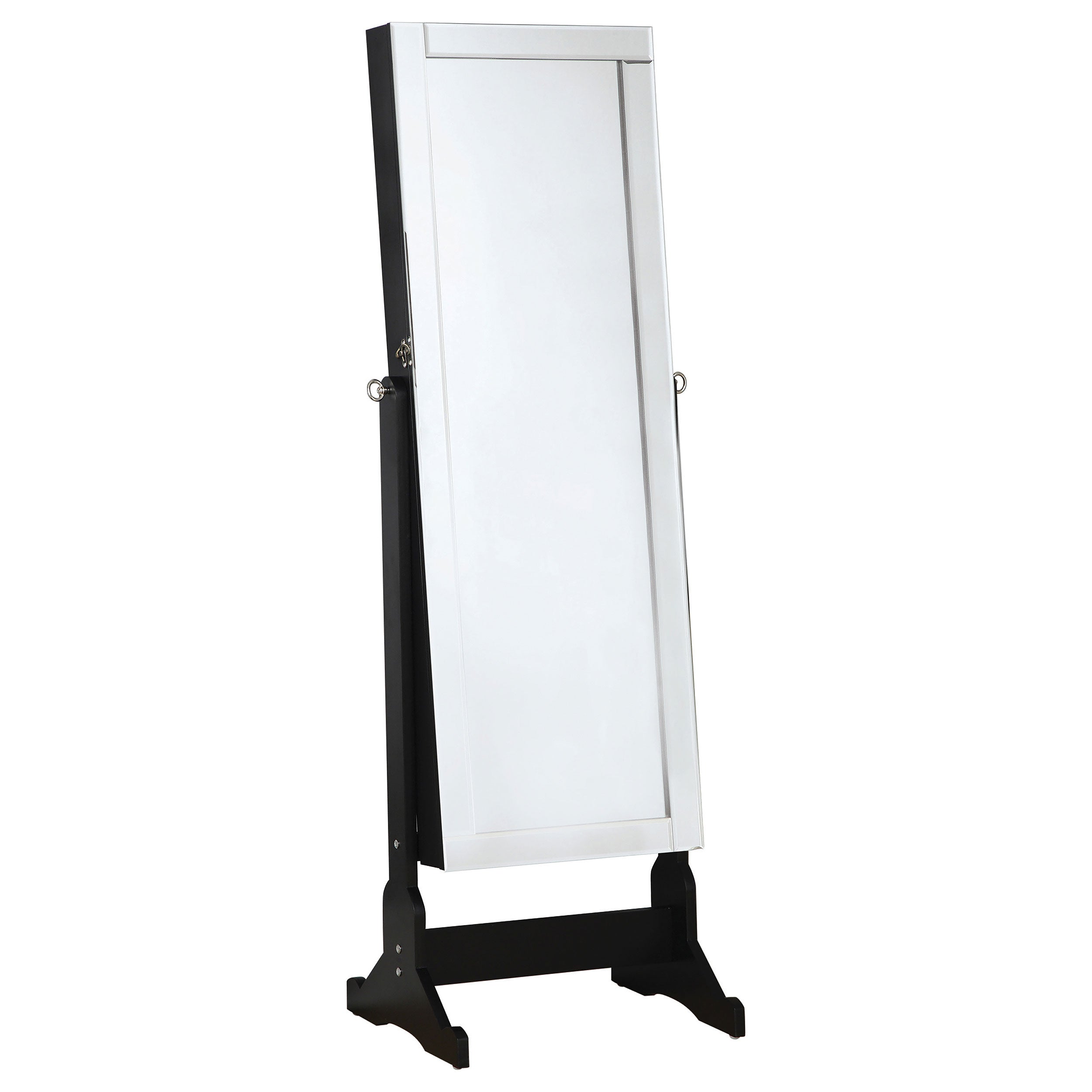 Cortez Cheval Mirror with Jewelry Storage Black — view 1