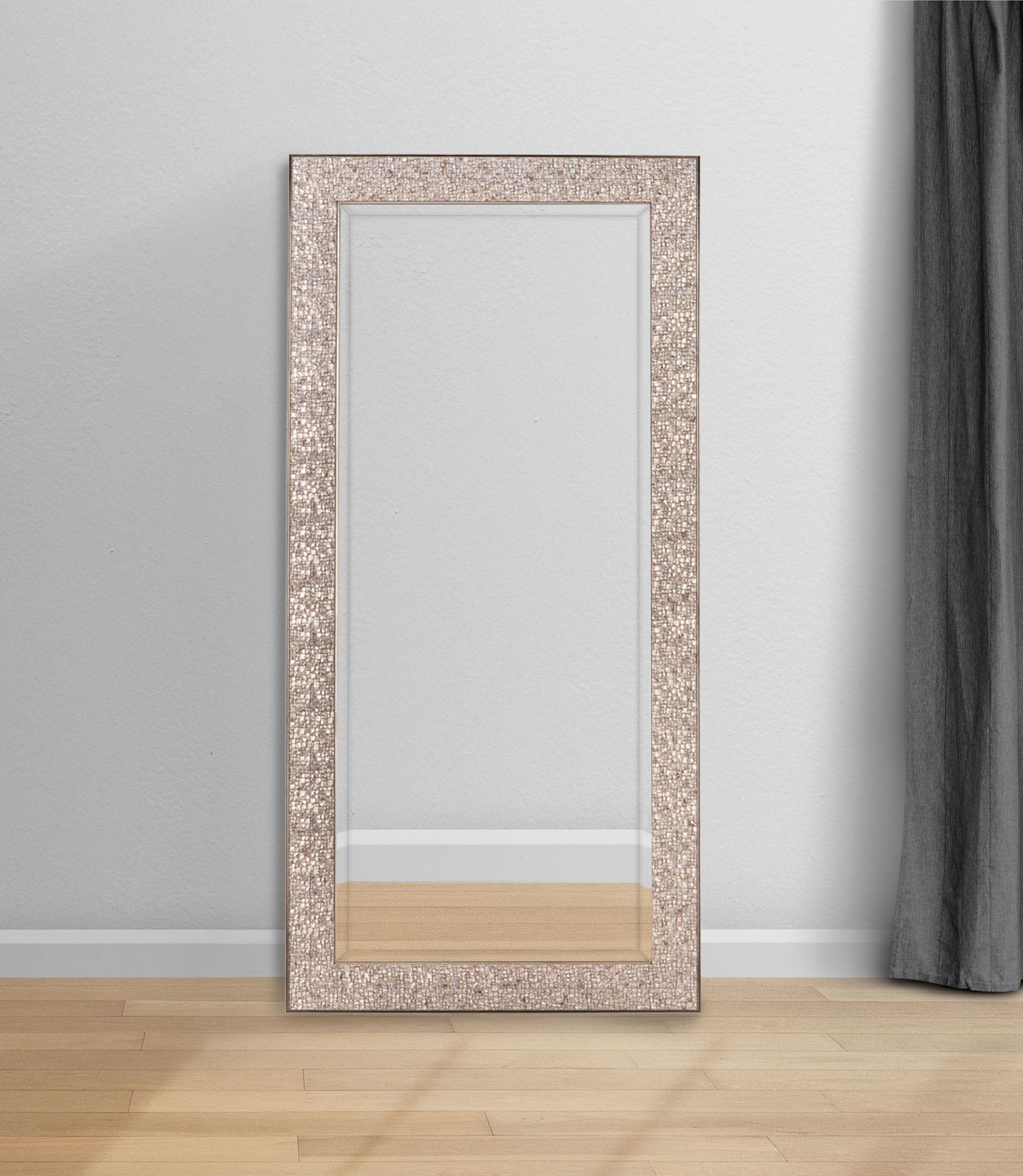 Rollins 32 x 66 Inch Rectangular Floor Mirror Silver — view 2