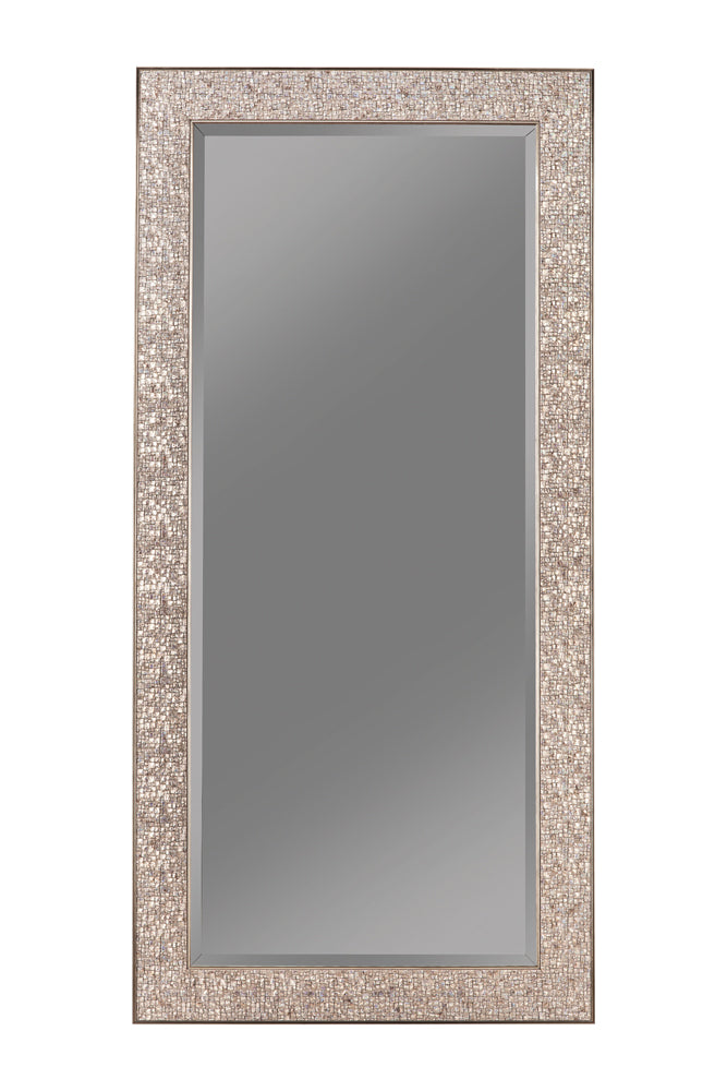 Rollins 32 x 66 Inch Rectangular Floor Mirror Silver — view 1