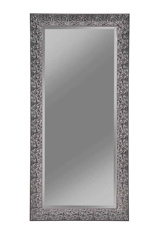 Rollins 32 x 66 Inch Rectangular Floor Mirror Black — view 1