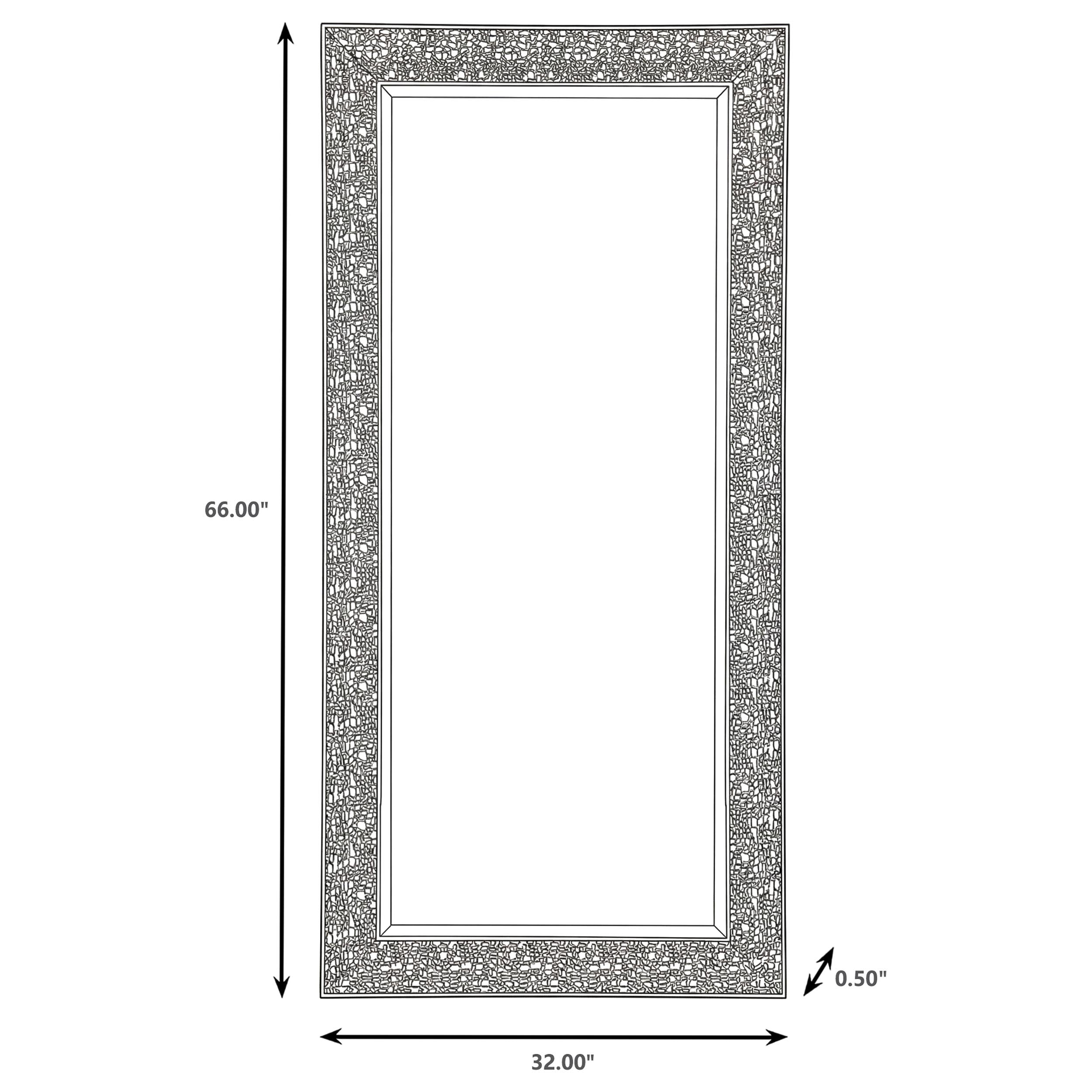 Rollins 32 x 66 Inch Rectangular Floor Mirror Black — view 3