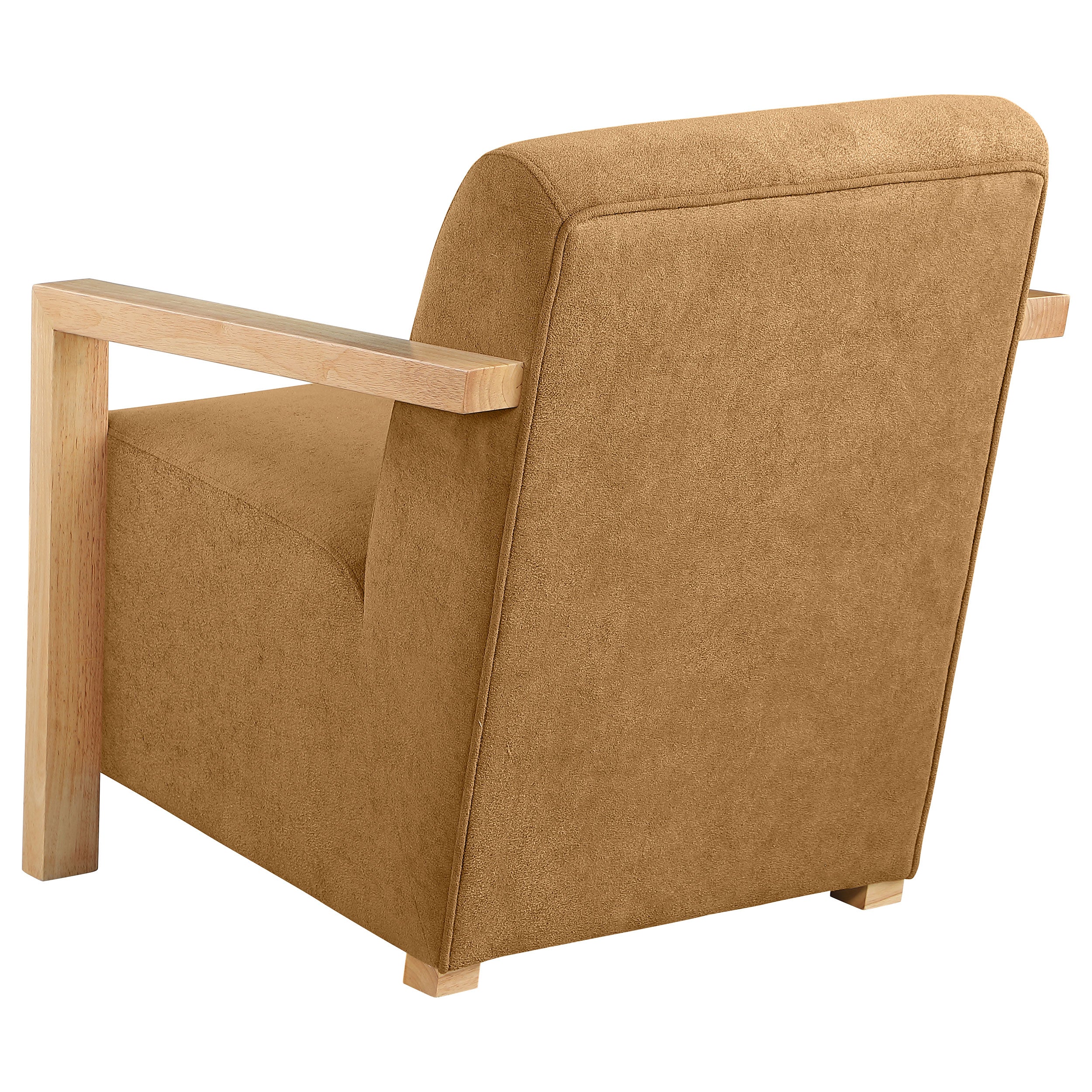 Diego Upholstered Accent Arm Chair with Wood Arms Honey — view 6