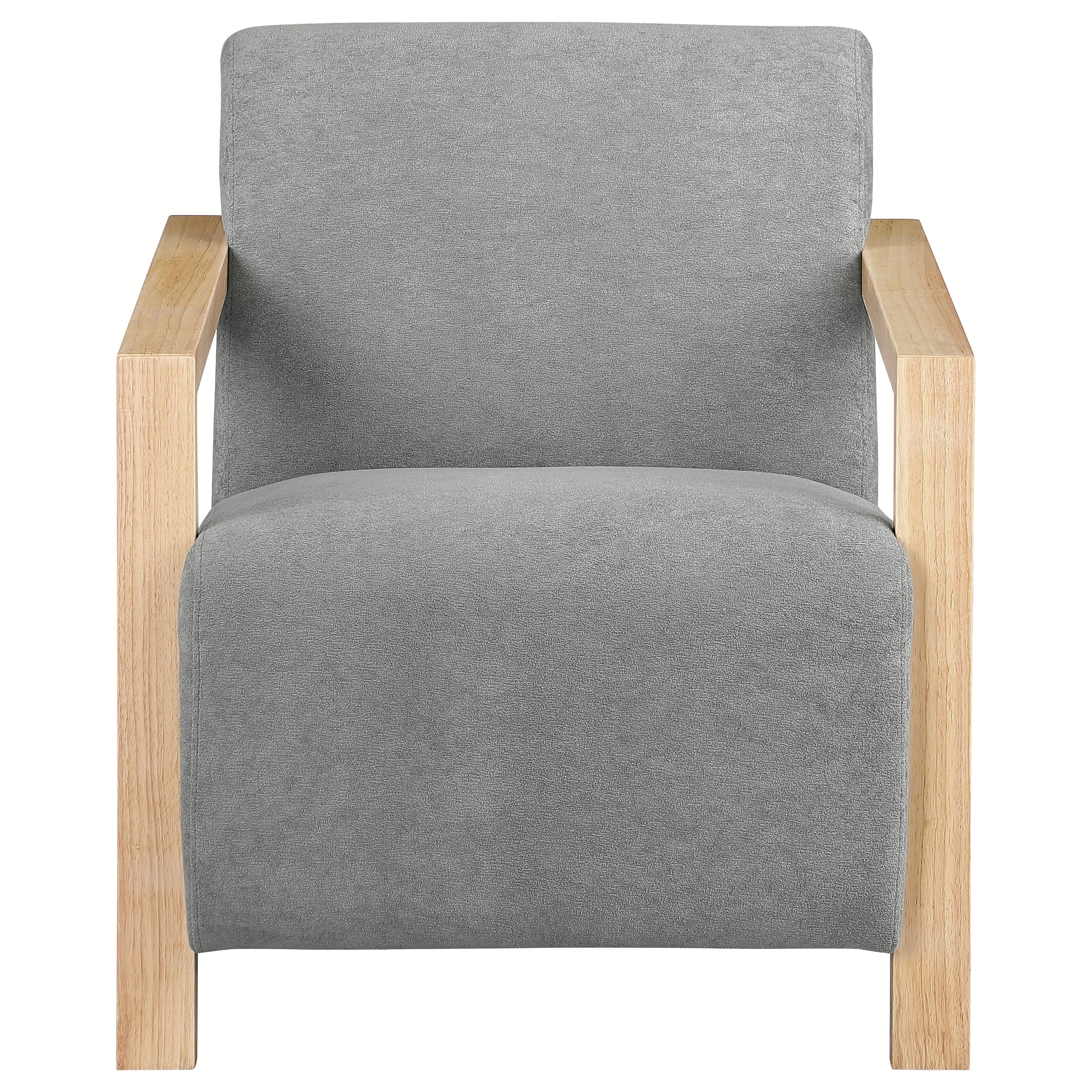 Diego Upholstered Accent Arm Chair with Wood Arms Grey — view 3