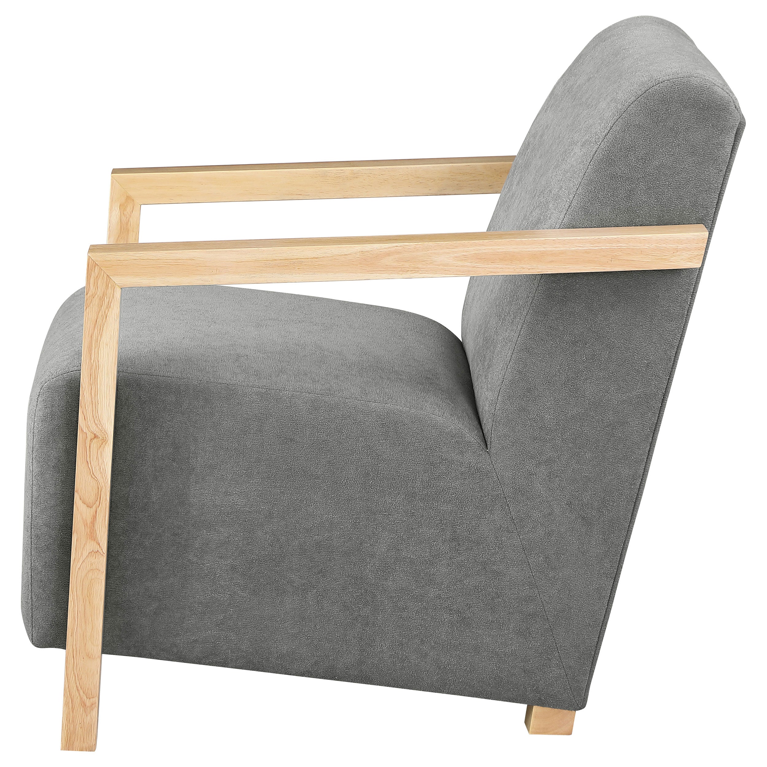 Diego Upholstered Accent Arm Chair with Wood Arms Grey — view 5