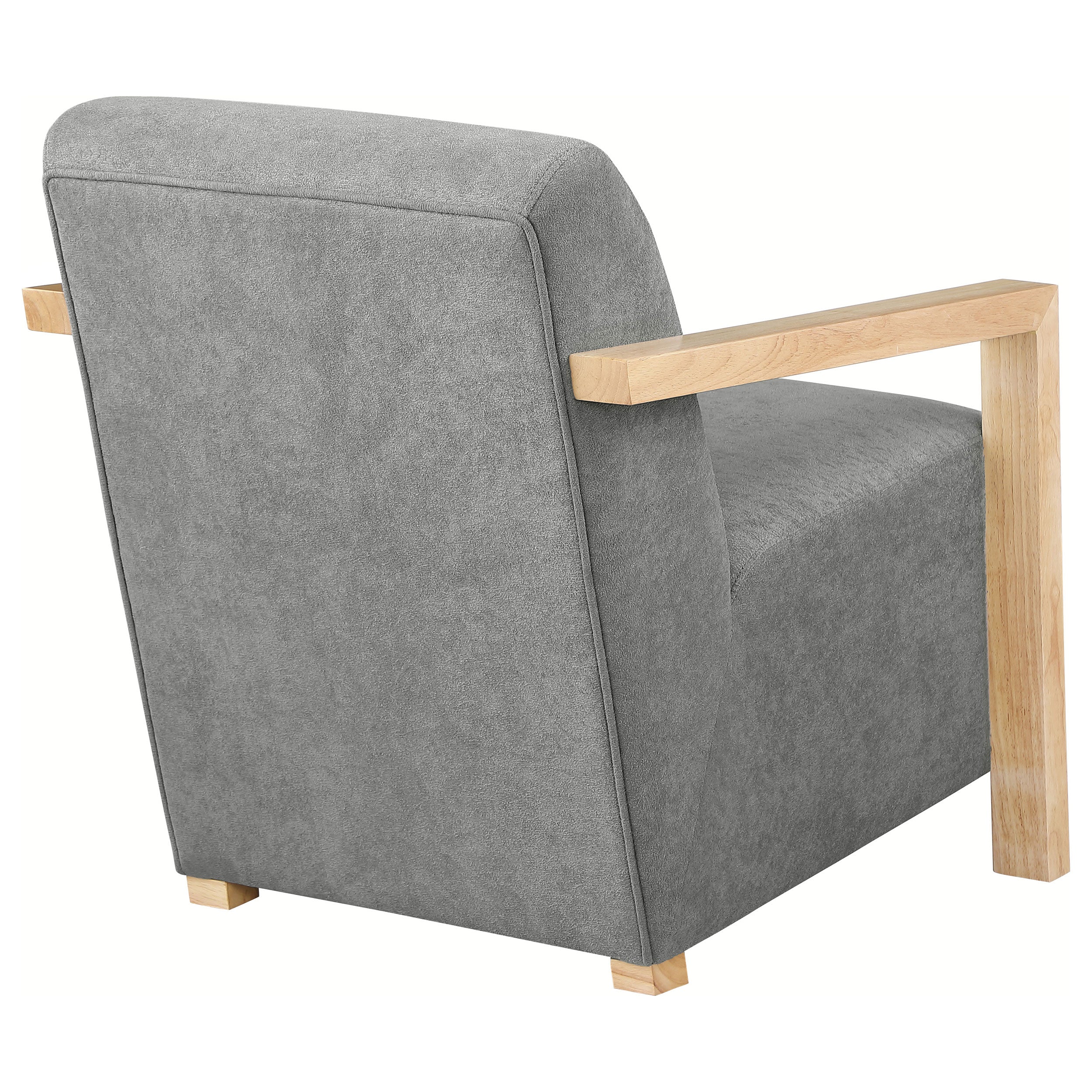 Diego Upholstered Accent Arm Chair with Wood Arms Grey — view 7