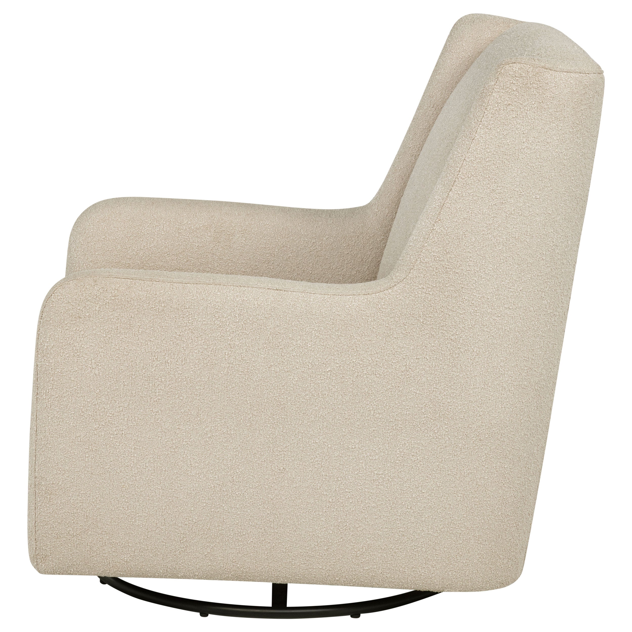 Serra Boucle Upholstered Swivel Glider Sandy Beige — view 5