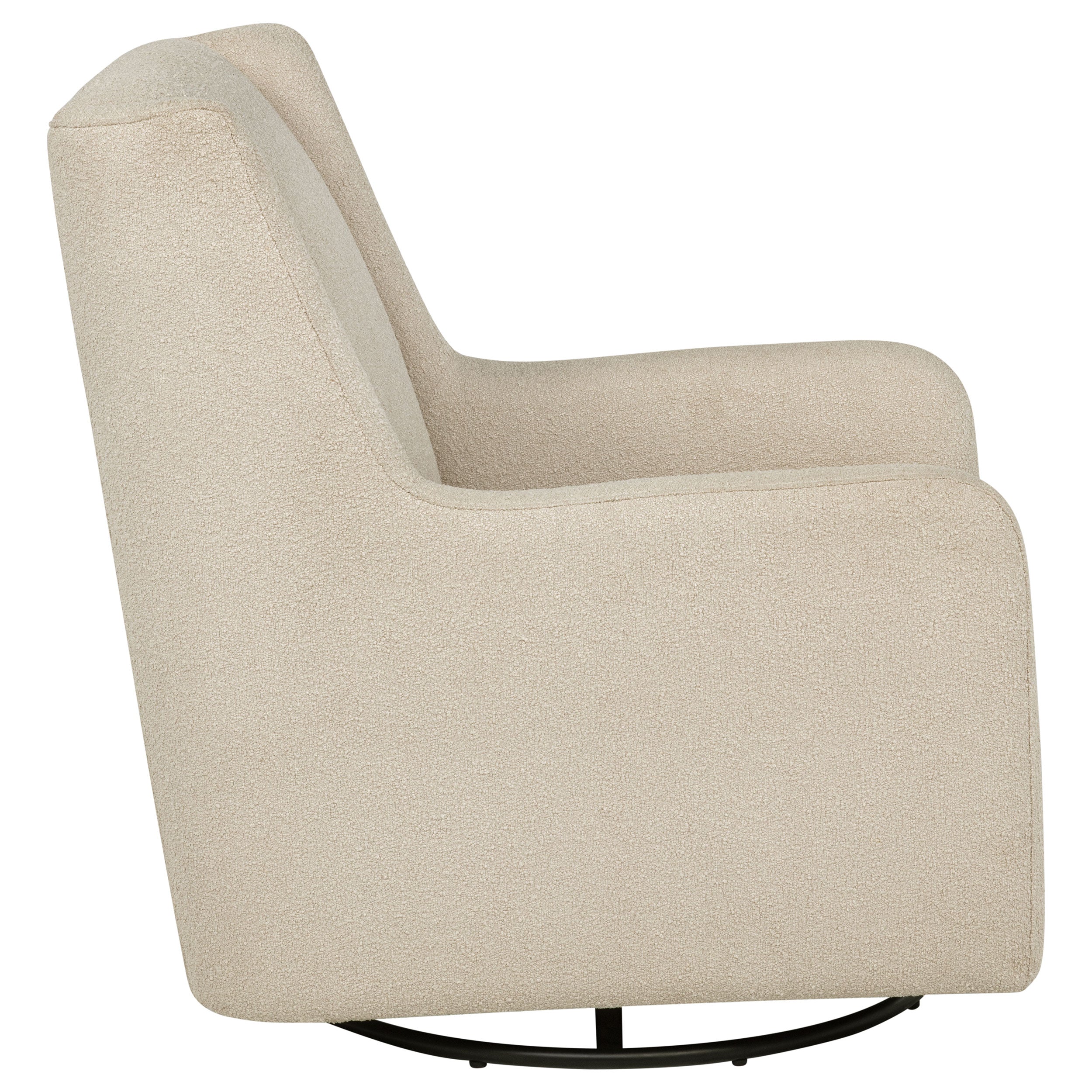 Serra Boucle Upholstered Swivel Glider Sandy Beige — view 9
