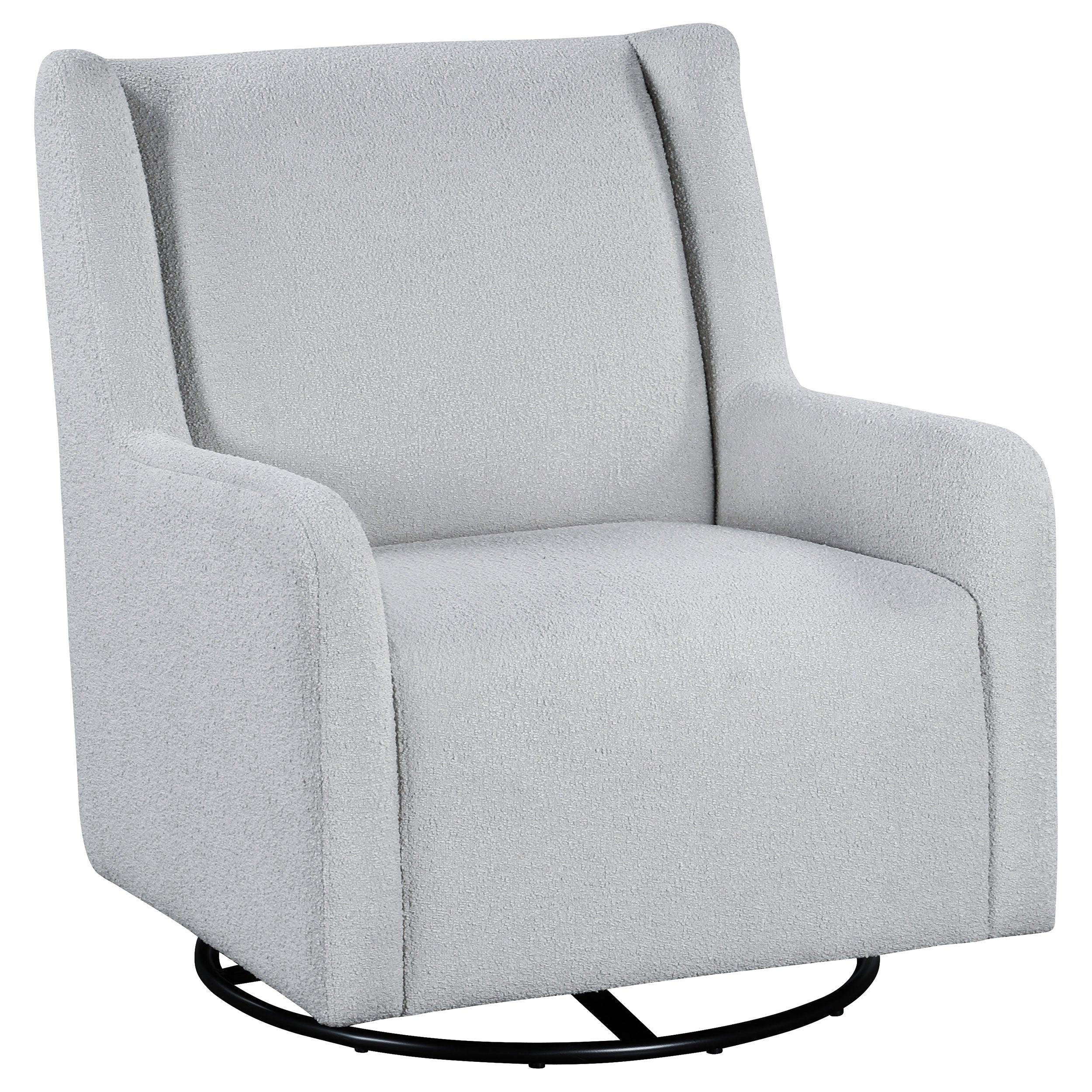 Serra Boucle Upholstered Swivel Glider Dove Grey — view 1