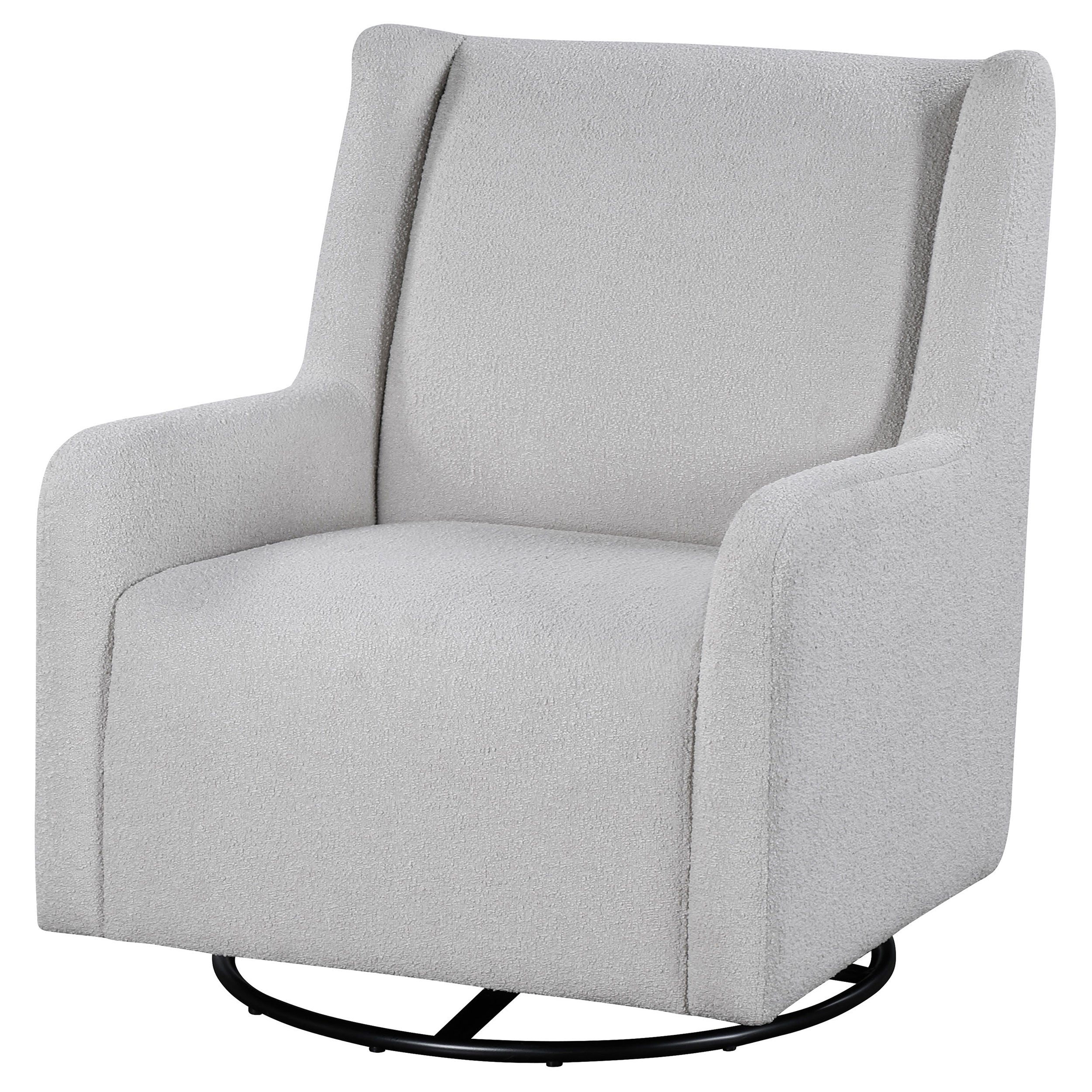 Serra Boucle Upholstered Swivel Glider Dove Grey — view 4