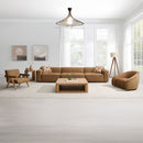 Zoey - Accent Chair - Chocolate Suede & Oak