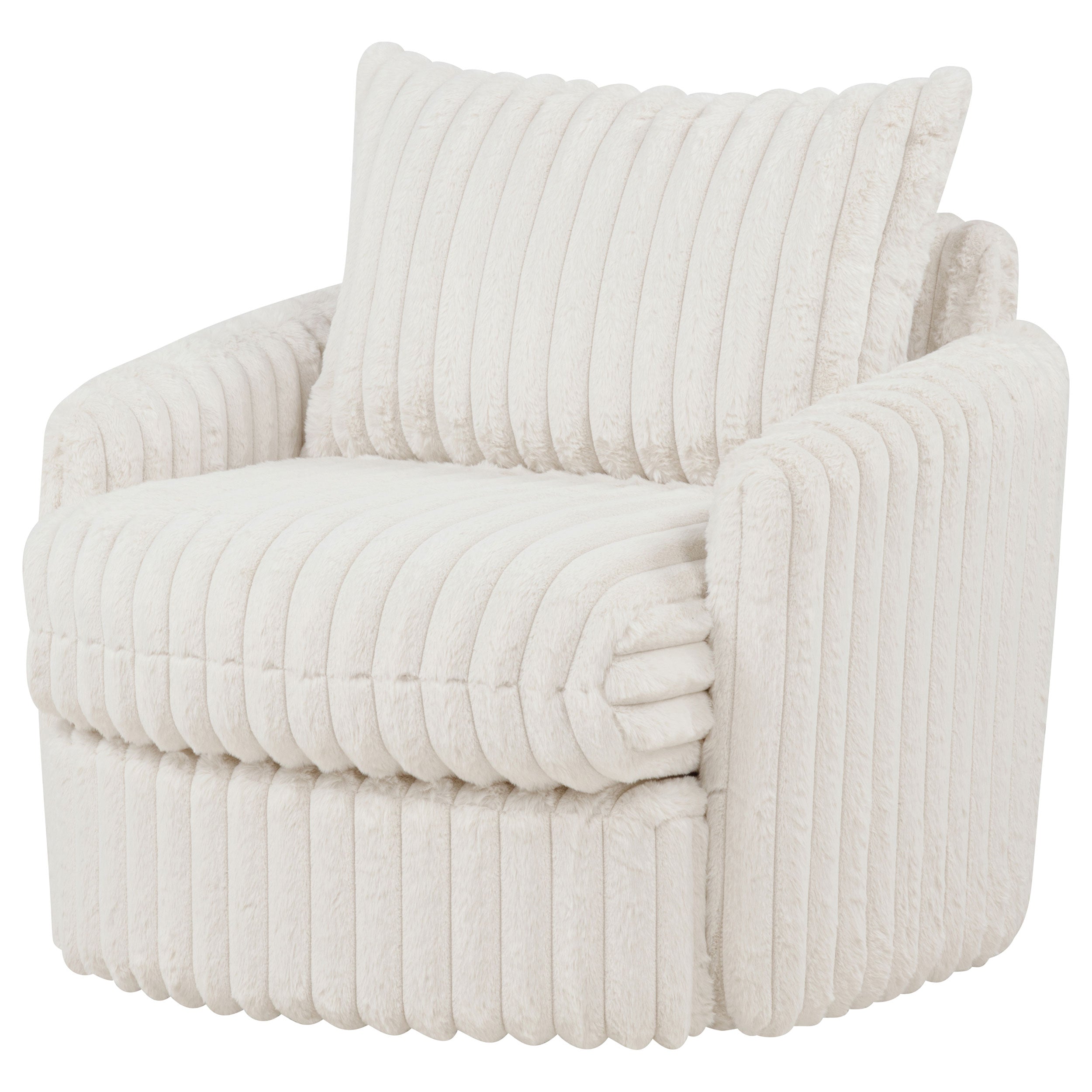 Sarco Corduroy Upholstered Swivel Accent Arm Chair Ivory — view 4