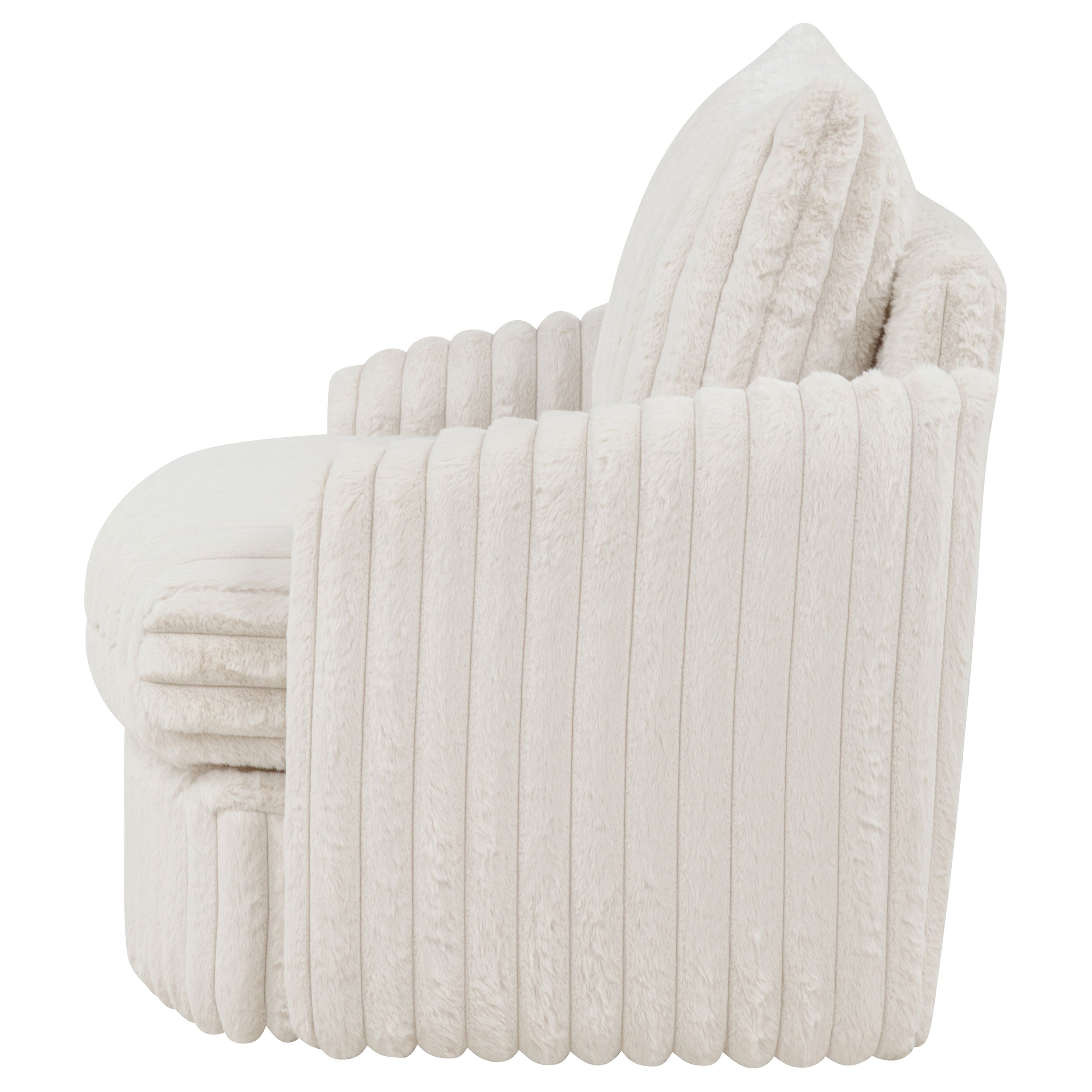 Sarco Corduroy Upholstered Swivel Accent Arm Chair Ivory — view 5