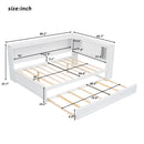 Daybed With Storage Shelves, LED, USB, And Trundle