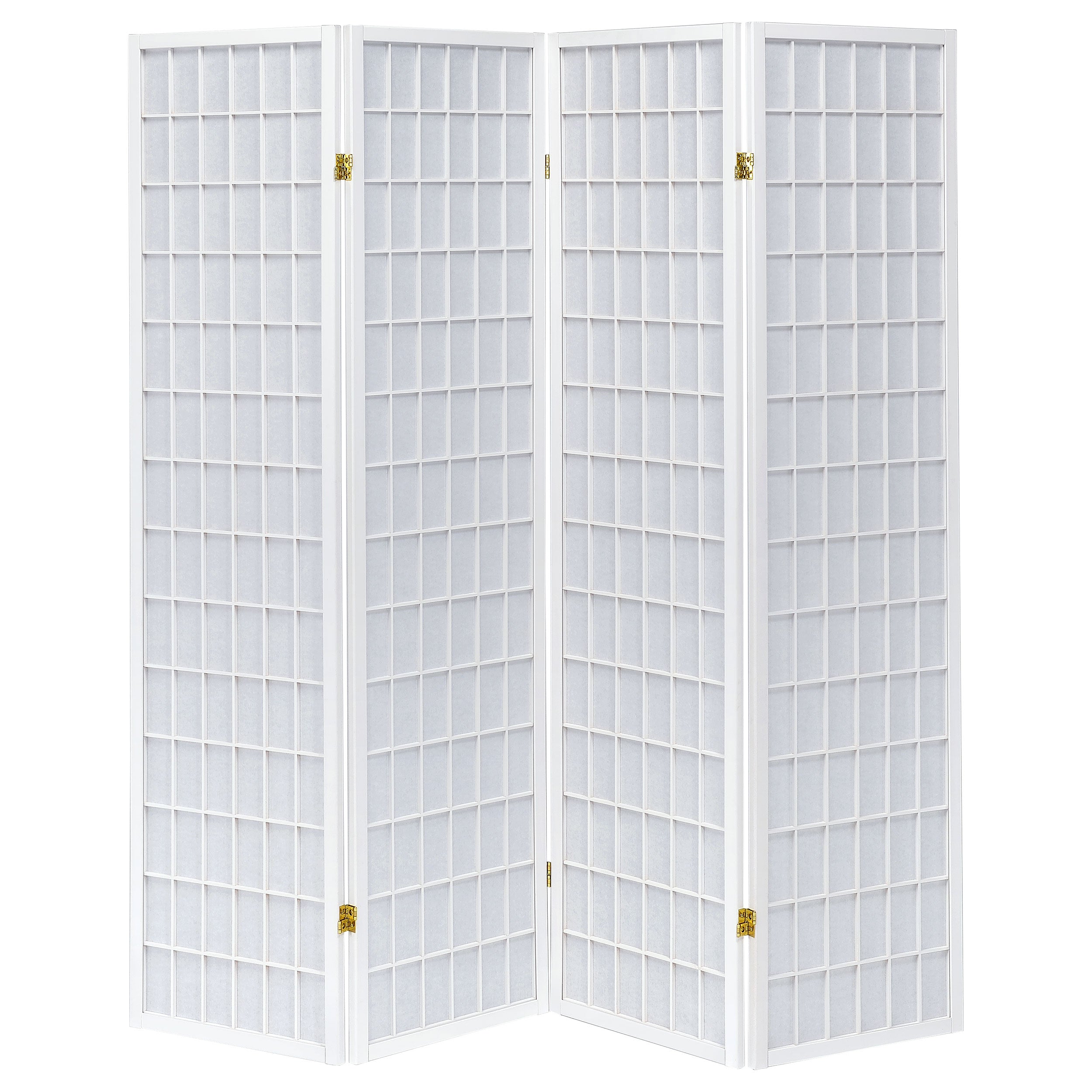 Roberto 4-Panel Room Divider Folding Shoji Screen White — view 3