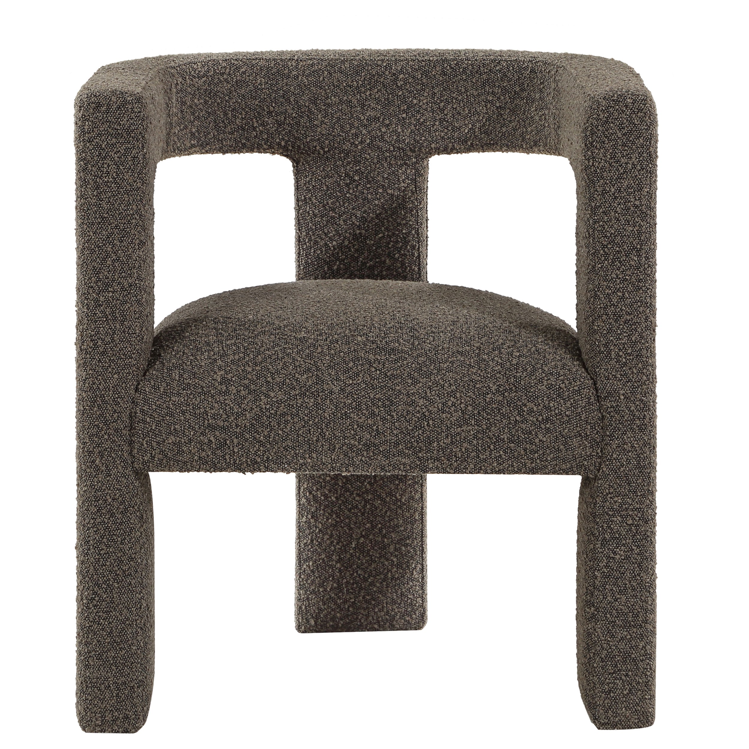 Petra Boucle Upholstered Accent Side Chair Chocolate Brown — view 3