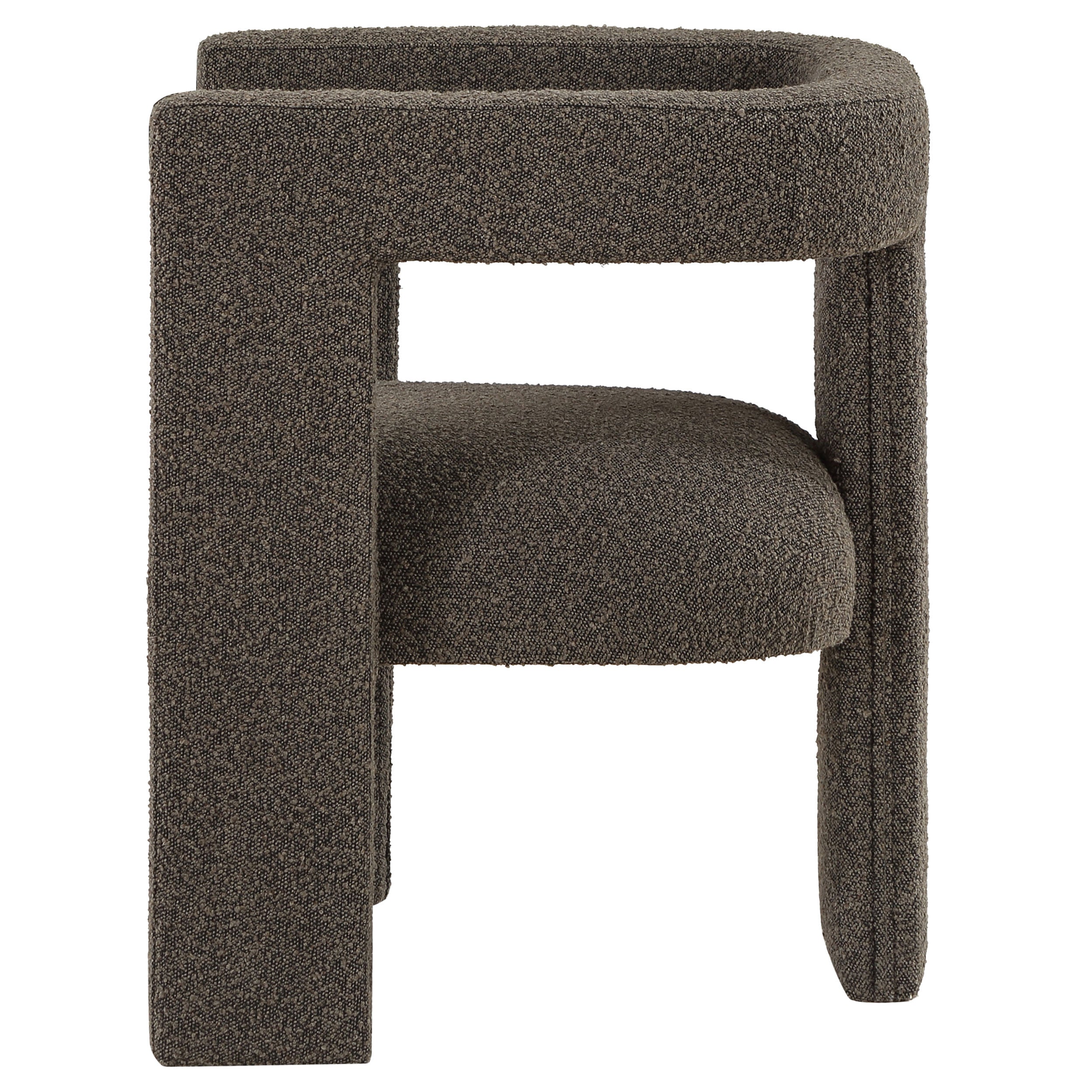 Petra Boucle Upholstered Accent Side Chair Chocolate Brown — view 5