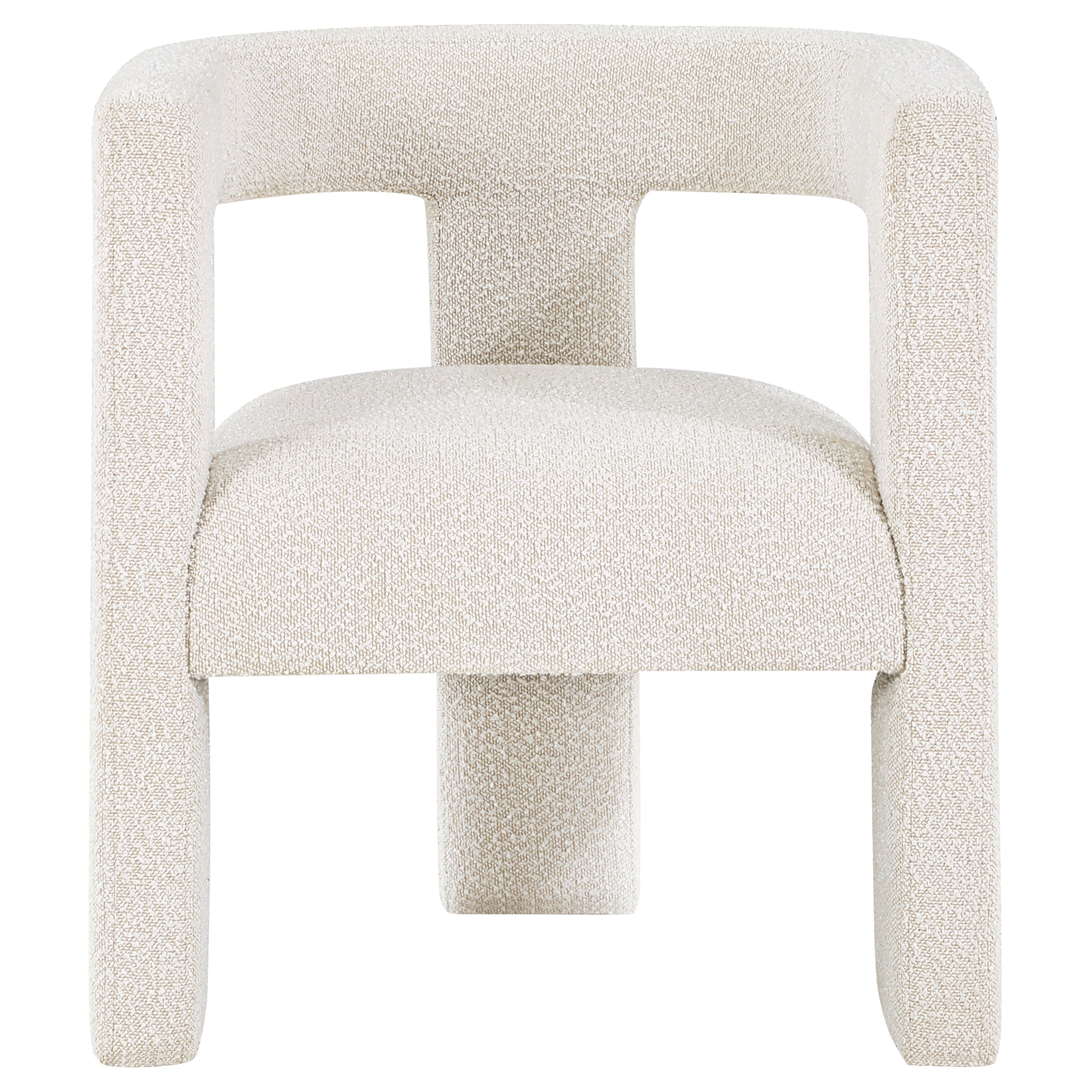 Petra Boucle Upholstered Accent Side Chair White — view 3