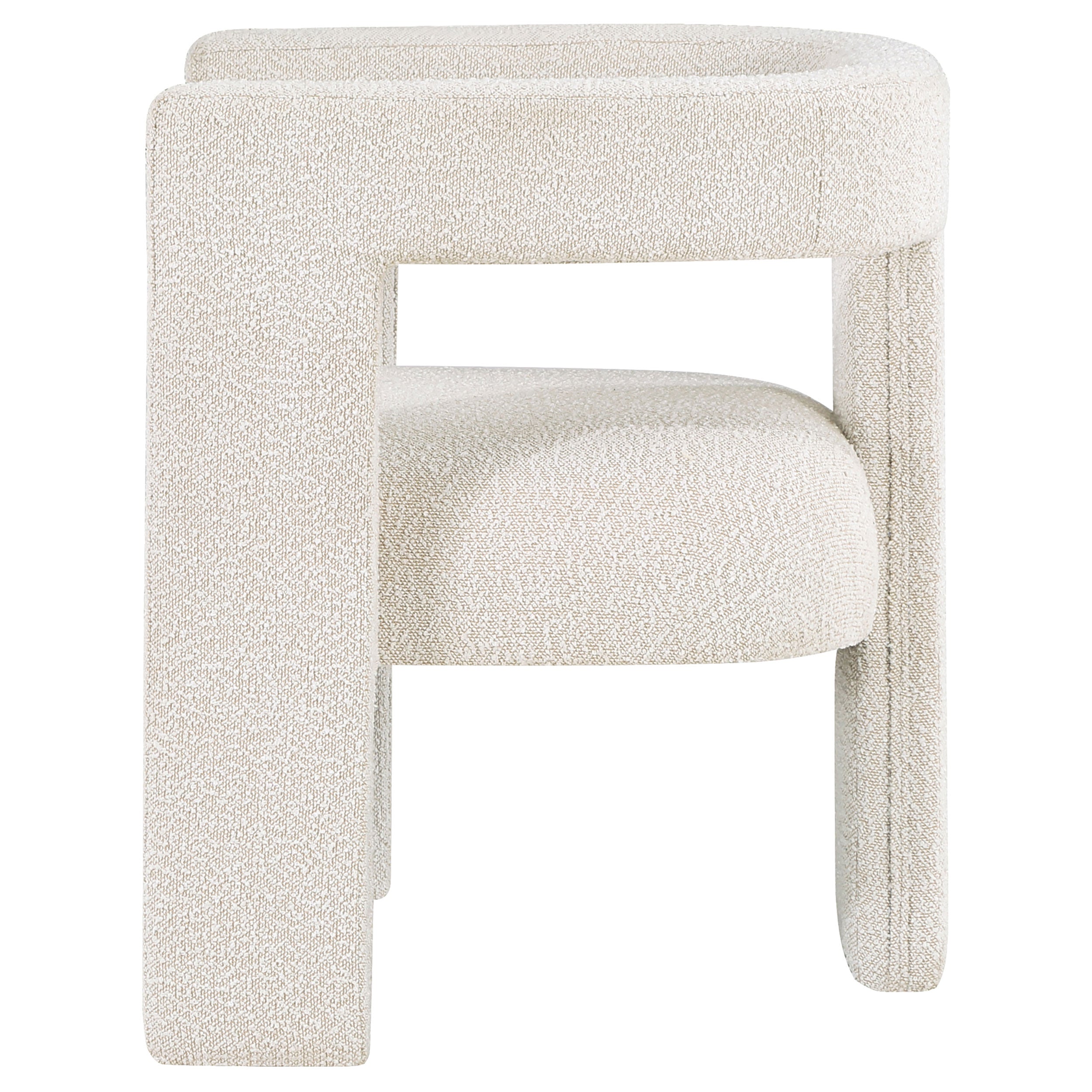 Petra Boucle Upholstered Accent Side Chair White — view 5