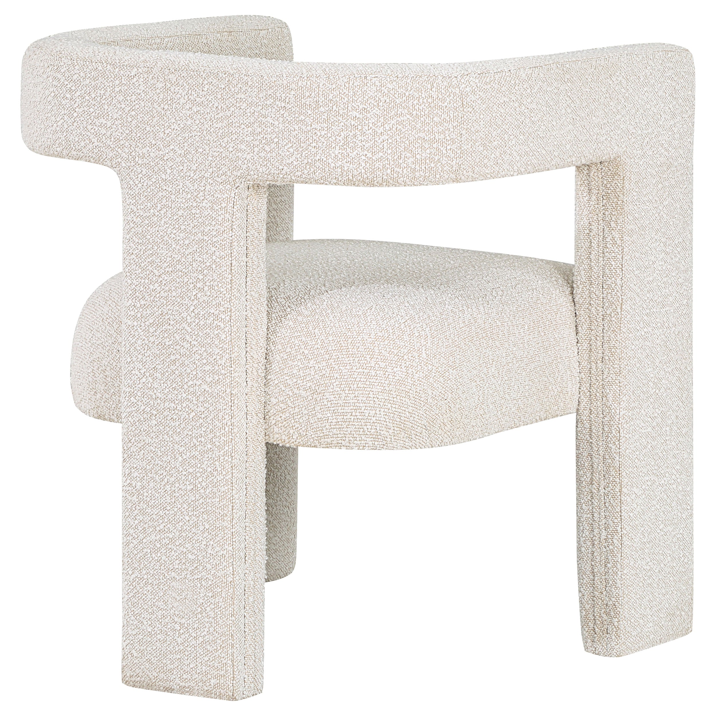 Petra Boucle Upholstered Accent Side Chair White — view 8