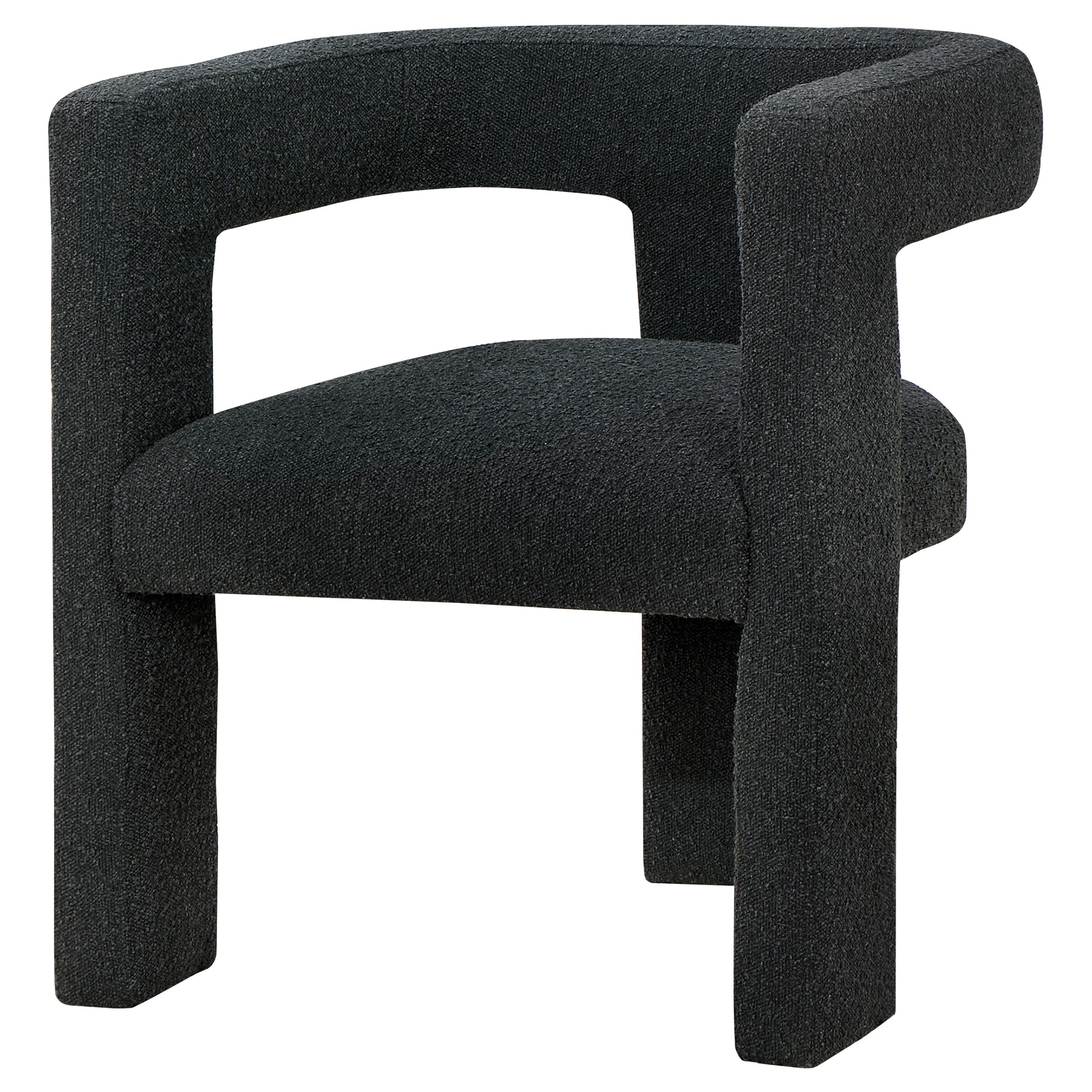 Petra Boucle Upholstered Accent Side Chair Black — view 4