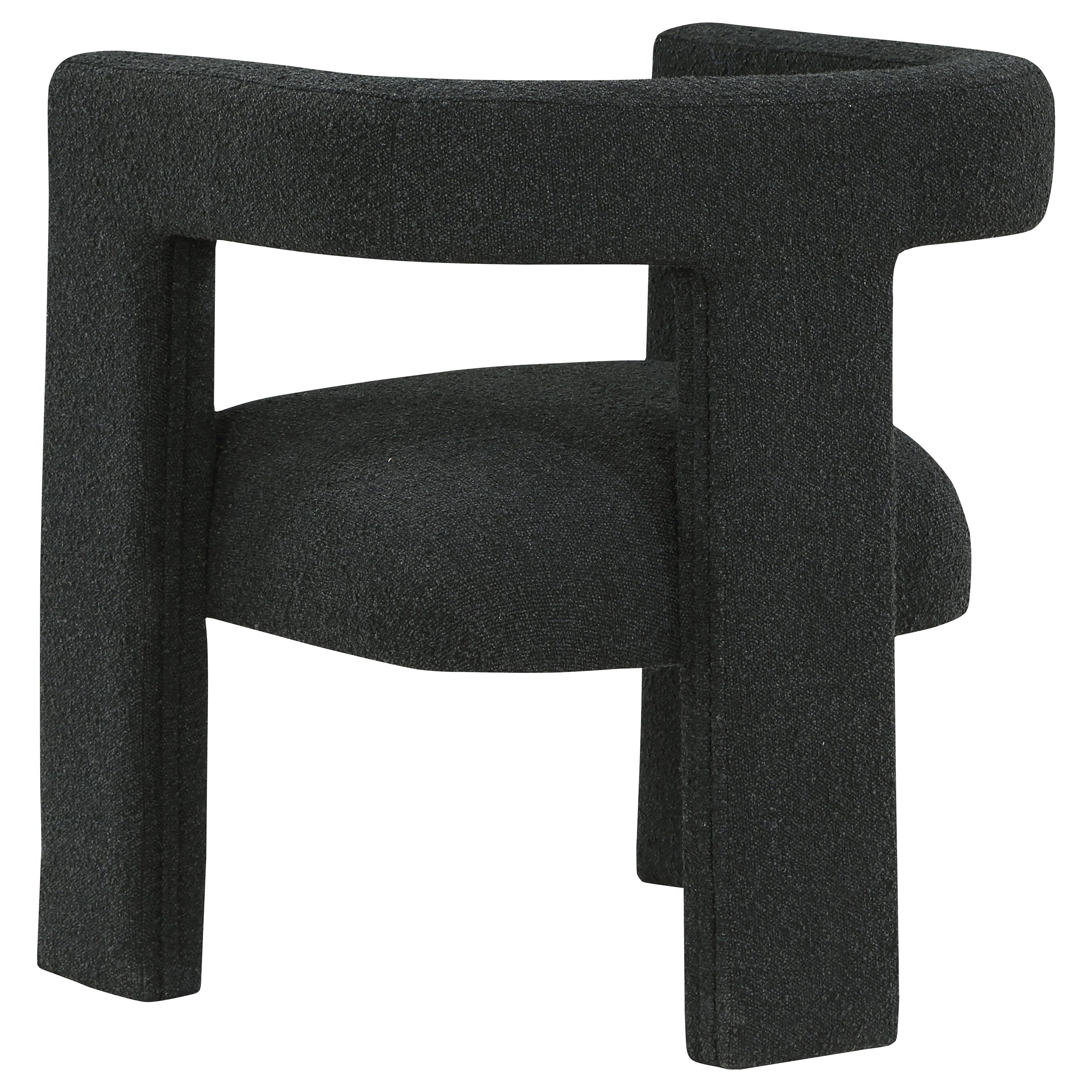 Petra Boucle Upholstered Accent Side Chair Black — view 6