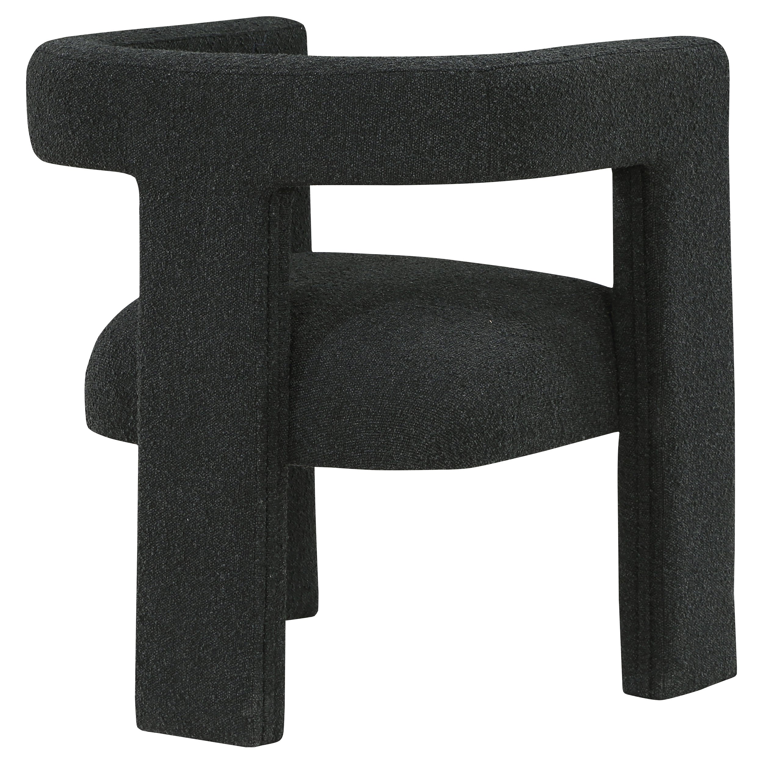 Petra Boucle Upholstered Accent Side Chair Black — view 8