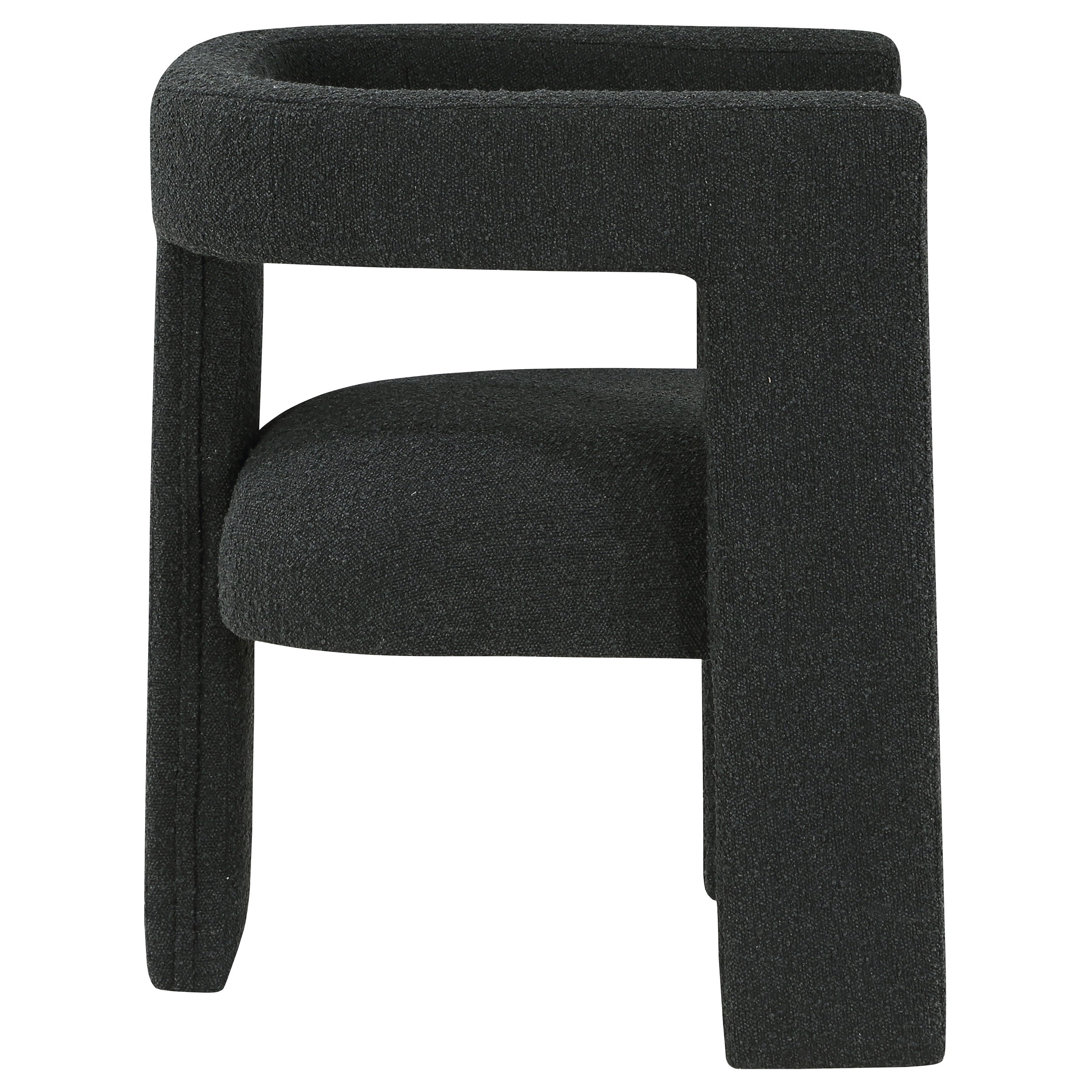 Petra Boucle Upholstered Accent Side Chair Black — view 9