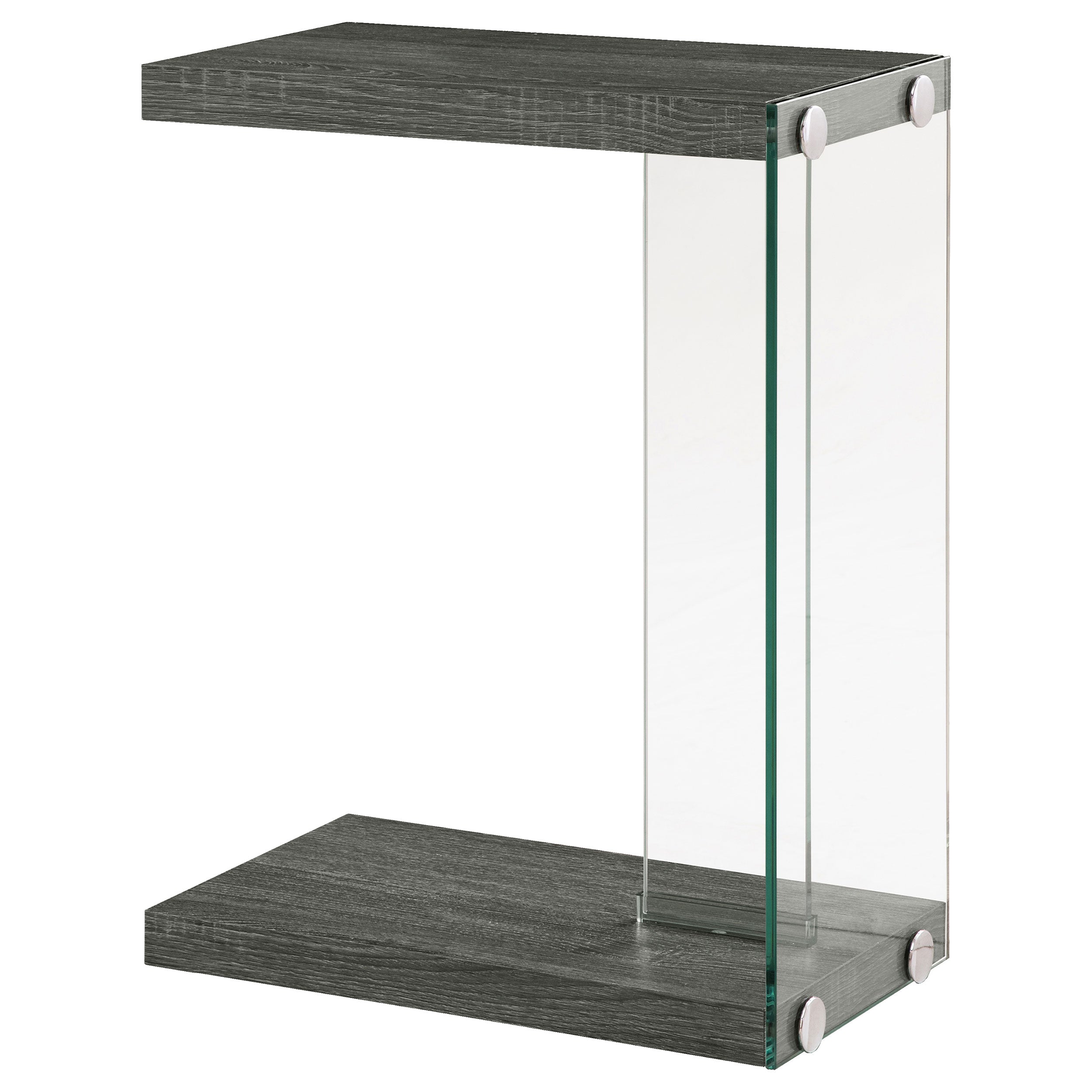 Colby Engineered Wood C-Shaped Side Table Weathered Grey — view 1