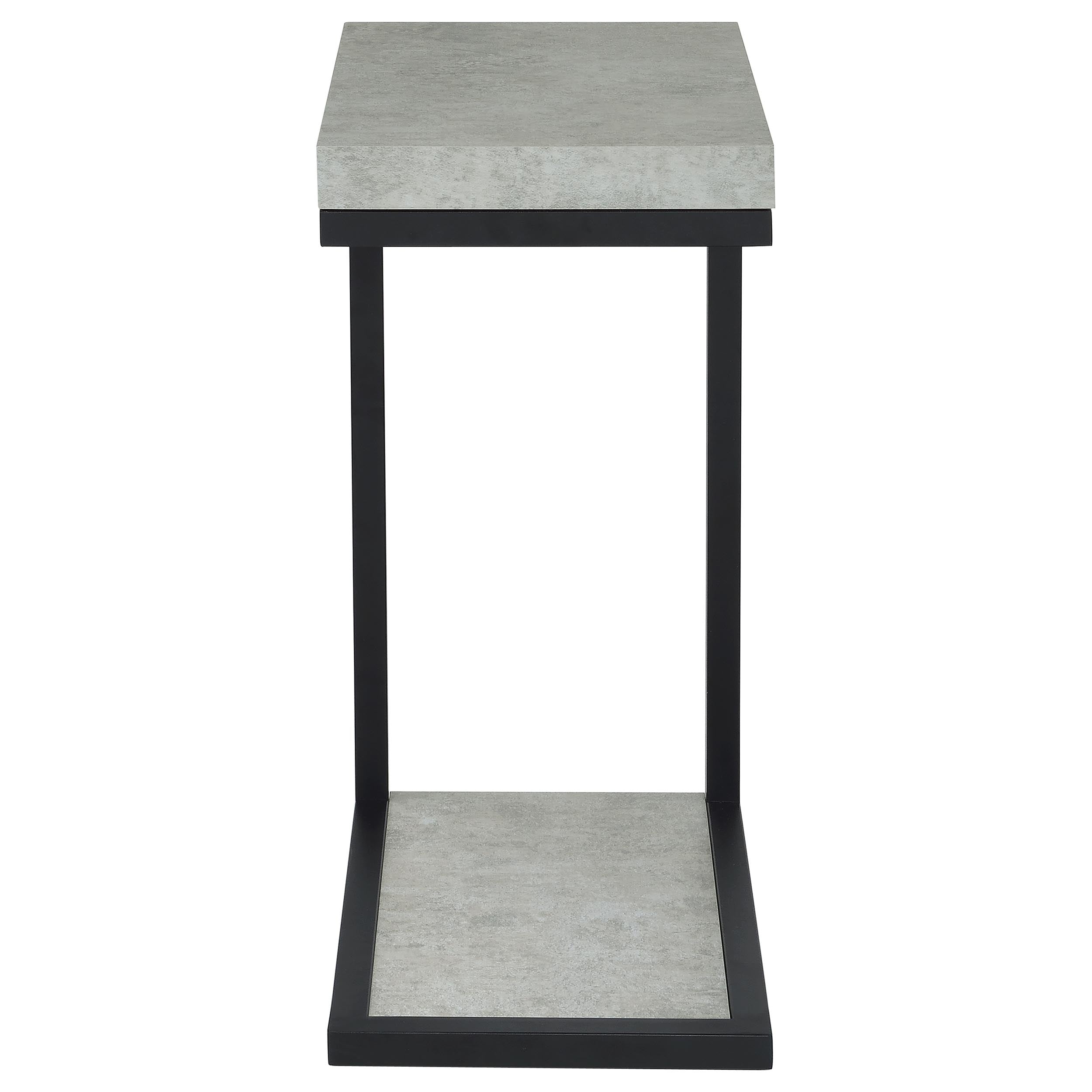 Beck Engineered Wood C-Shape Sofa Side Table Cement — view 3