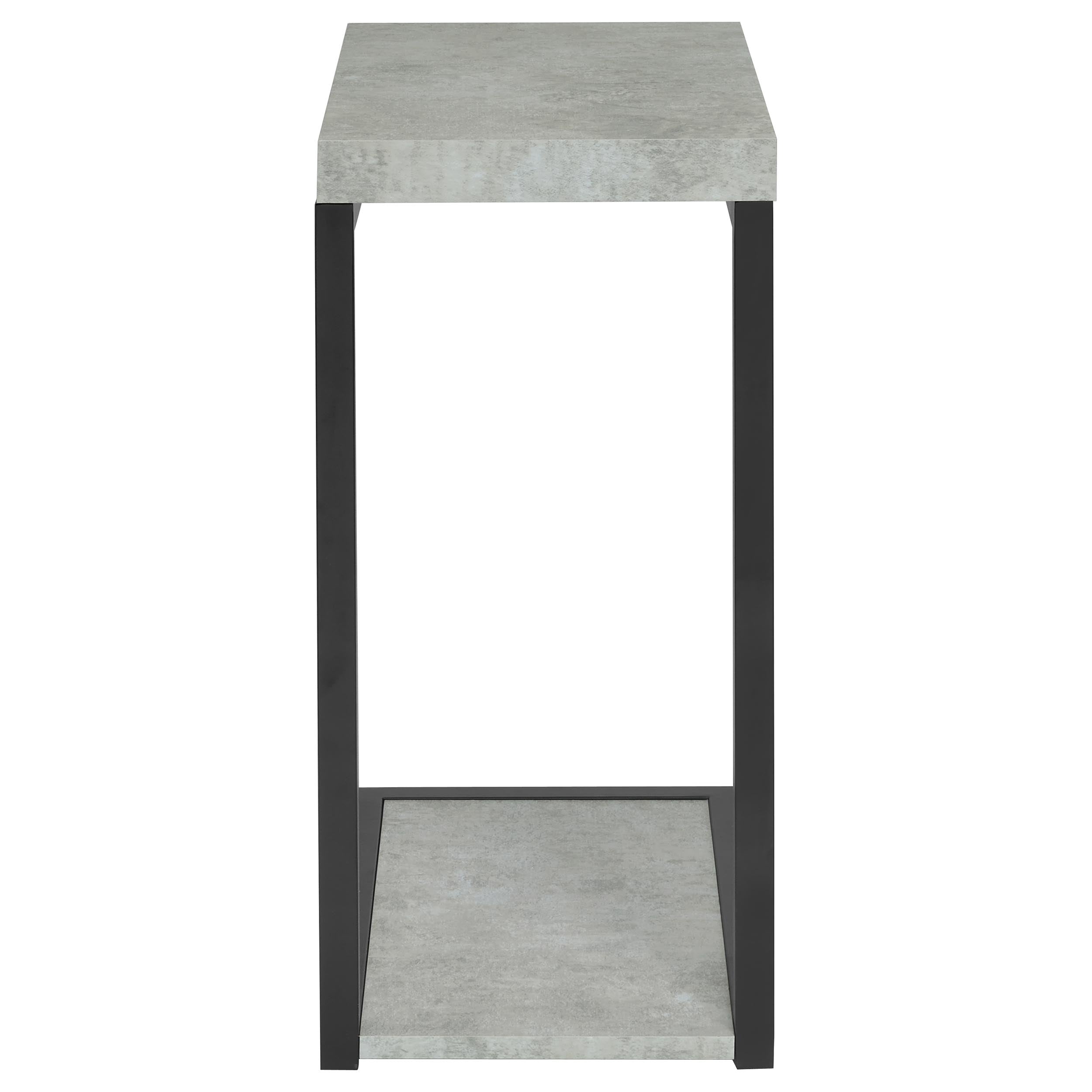 Beck Engineered Wood C-Shape Sofa Side Table Cement — view 5
