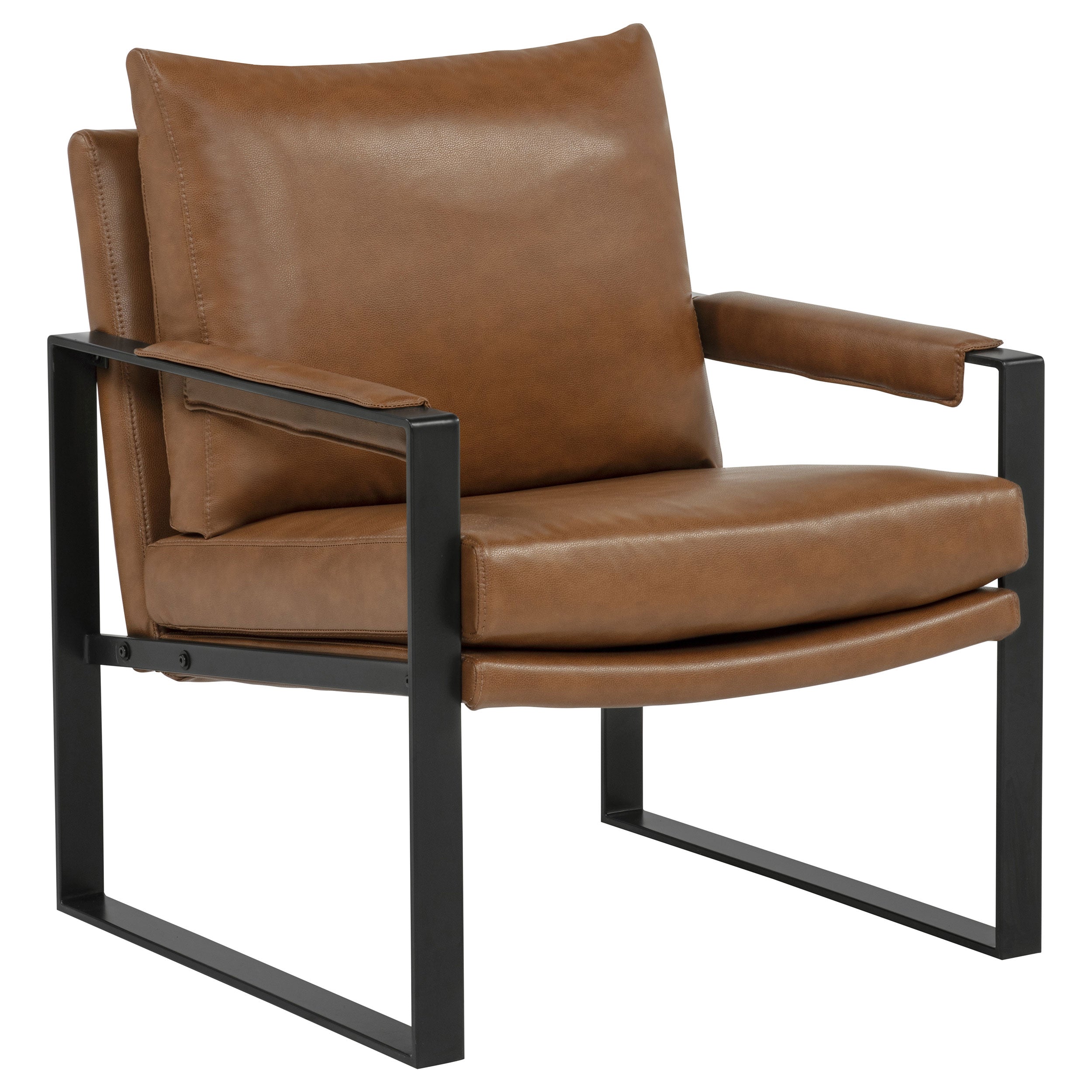 Rosalind Upholstered Track Arm Accent Chair Brown — view 1