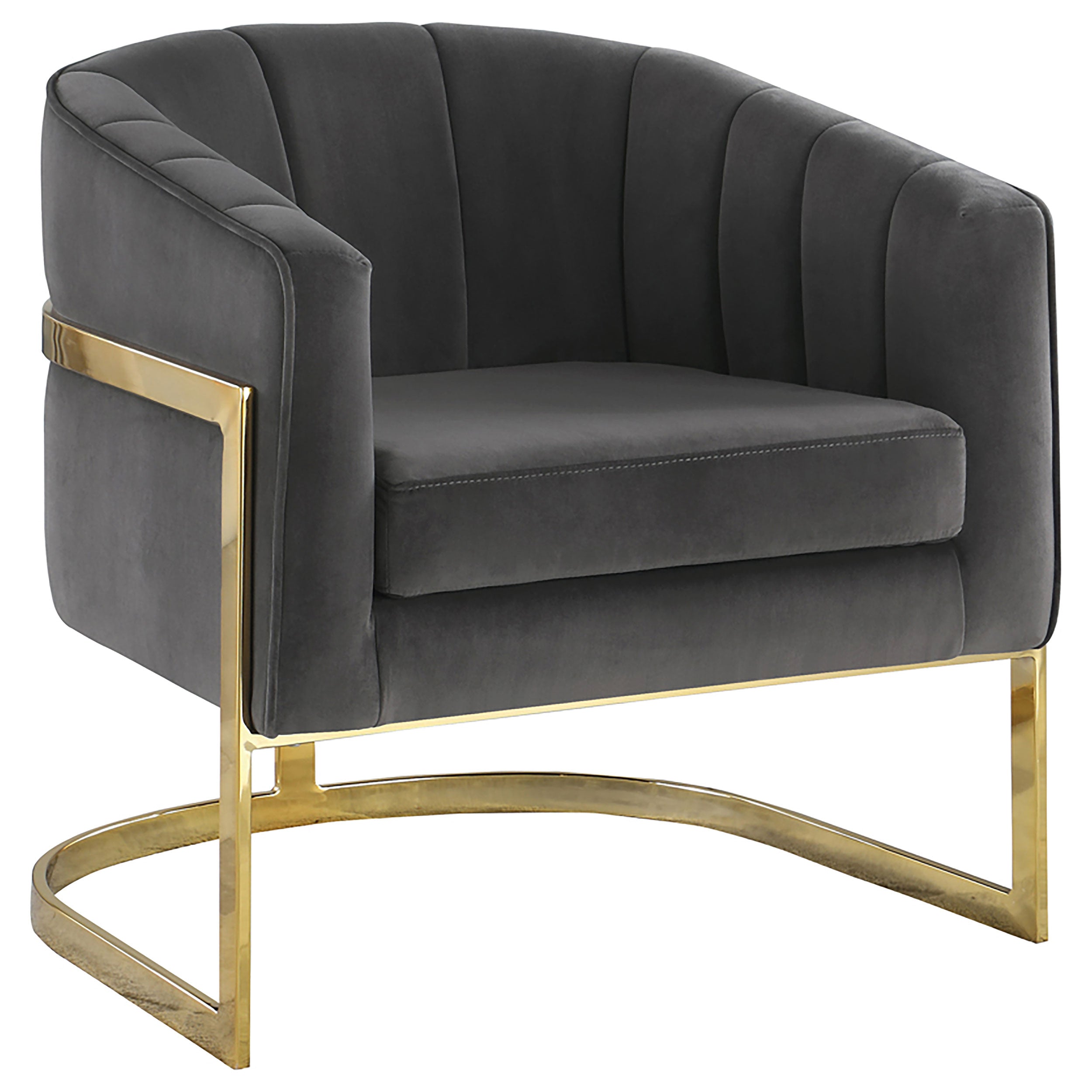 Alamor Upholstered Barrel Back Accent Chair Dark Grey — view 1