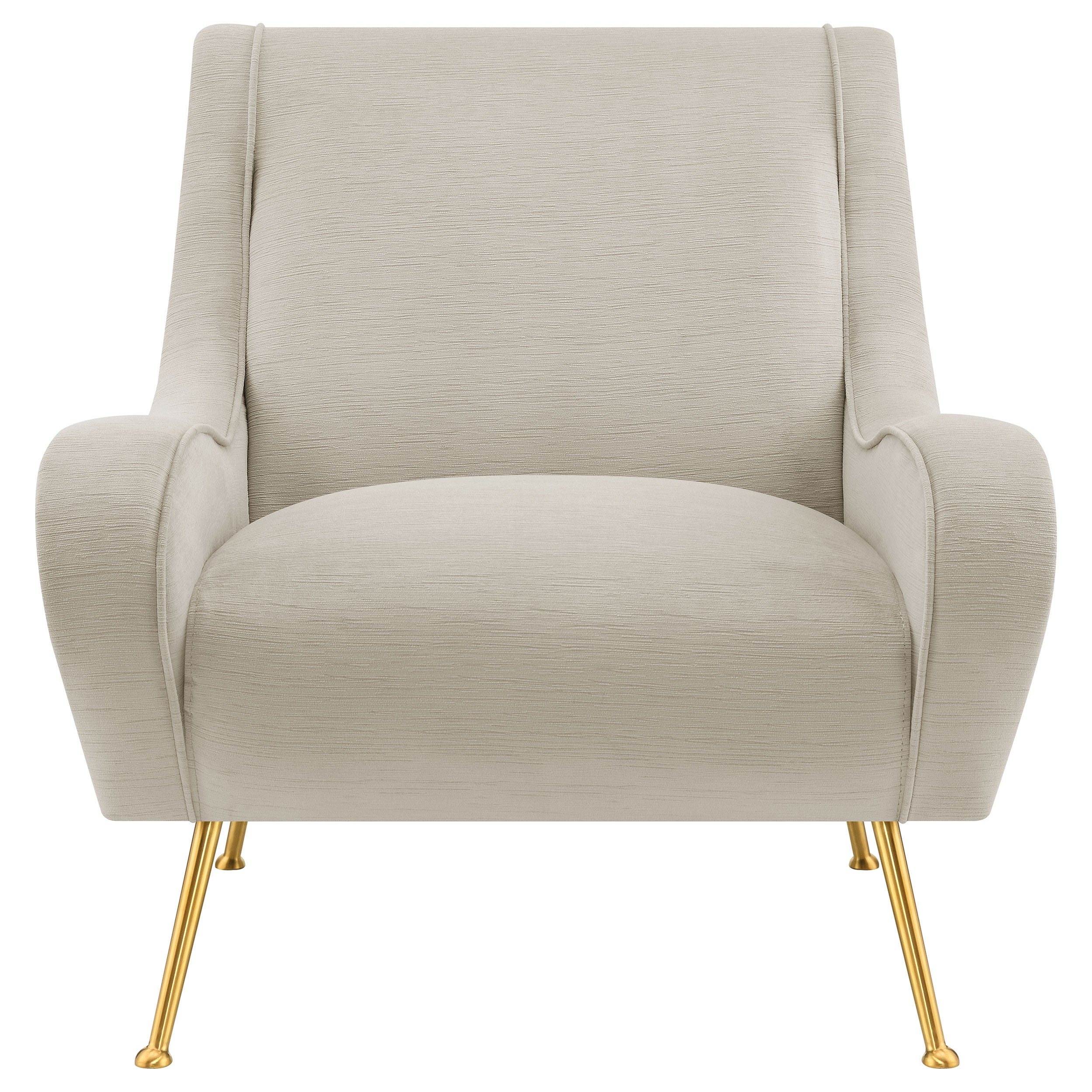 Ricci Upholstered Saddle Arm Accent Chair Stone — view 3